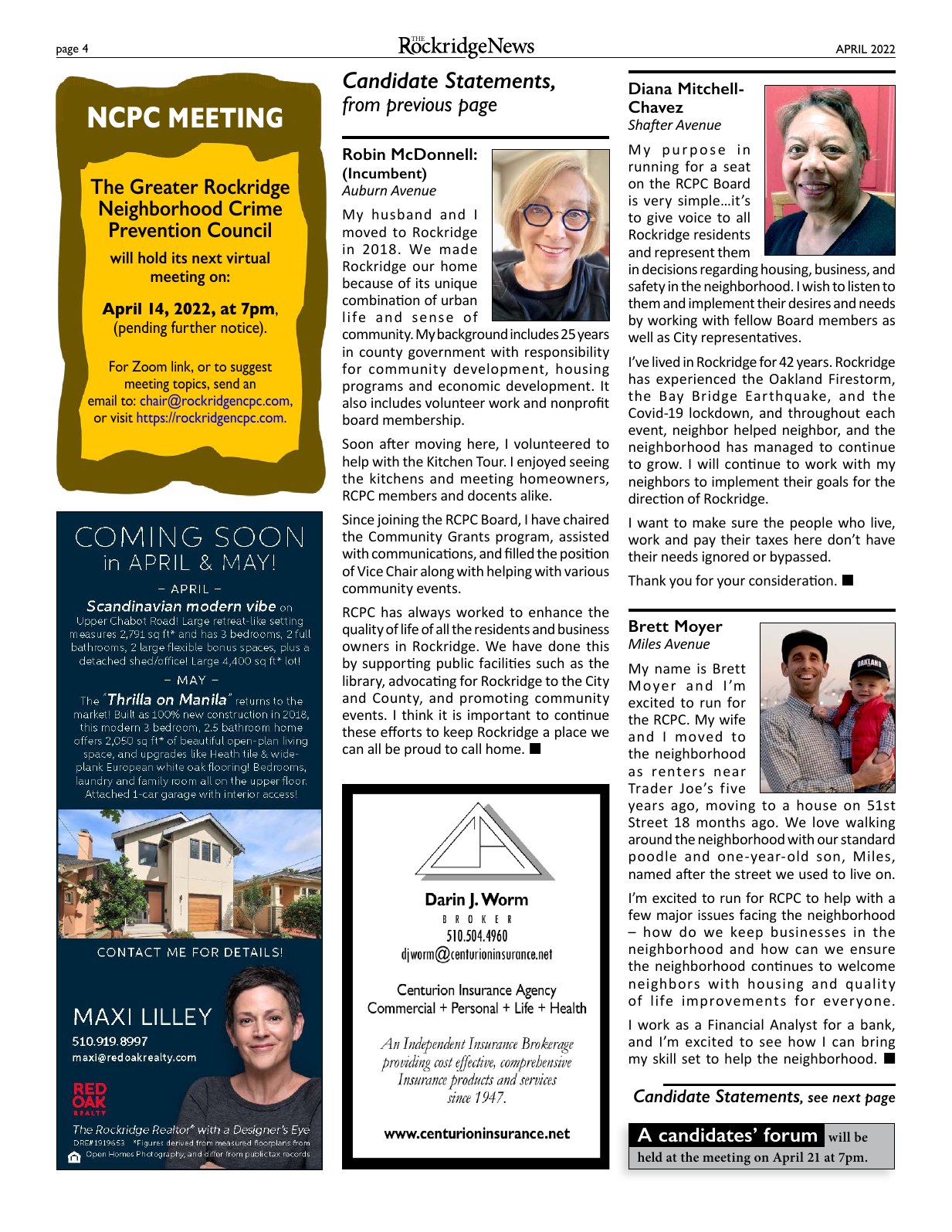 Click to zoom in The Rockridge News, April 2022, page 4