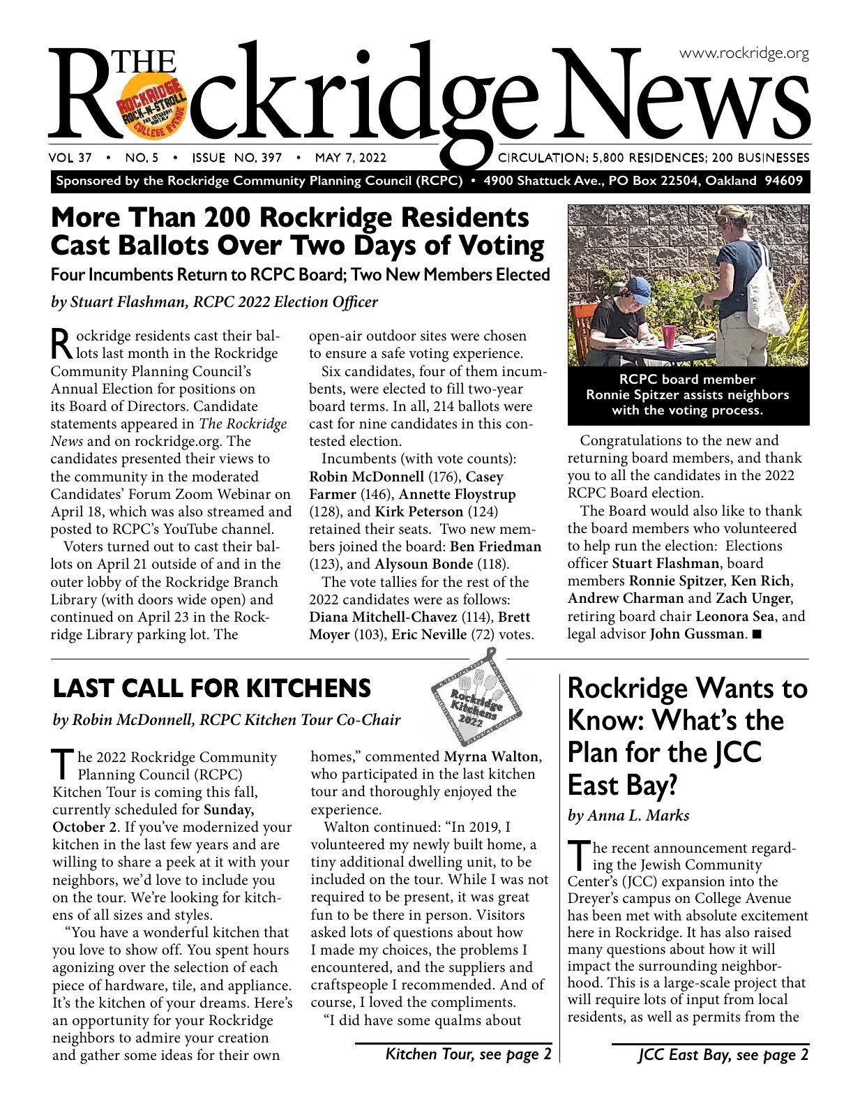 Click to zoom in The Rockridge News, May 2022, page 1
