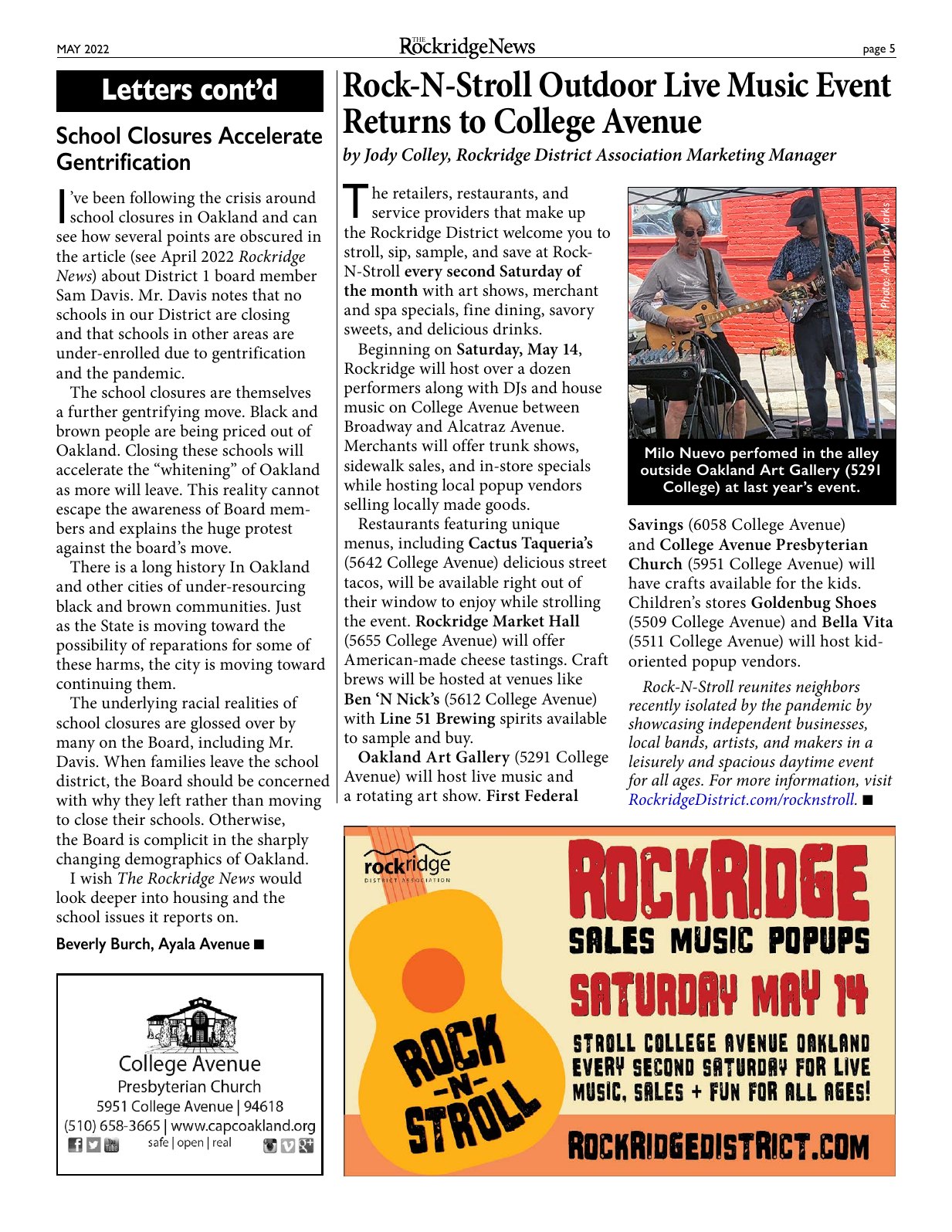 Click to zoom in The Rockridge News, May 2022, page 5