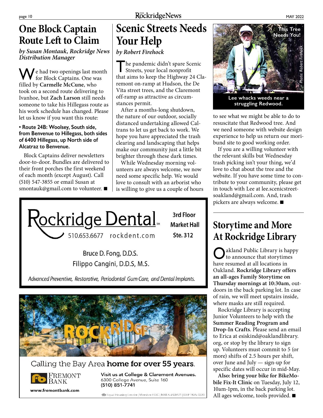 Click to zoom in The Rockridge News, May 2022, page 10