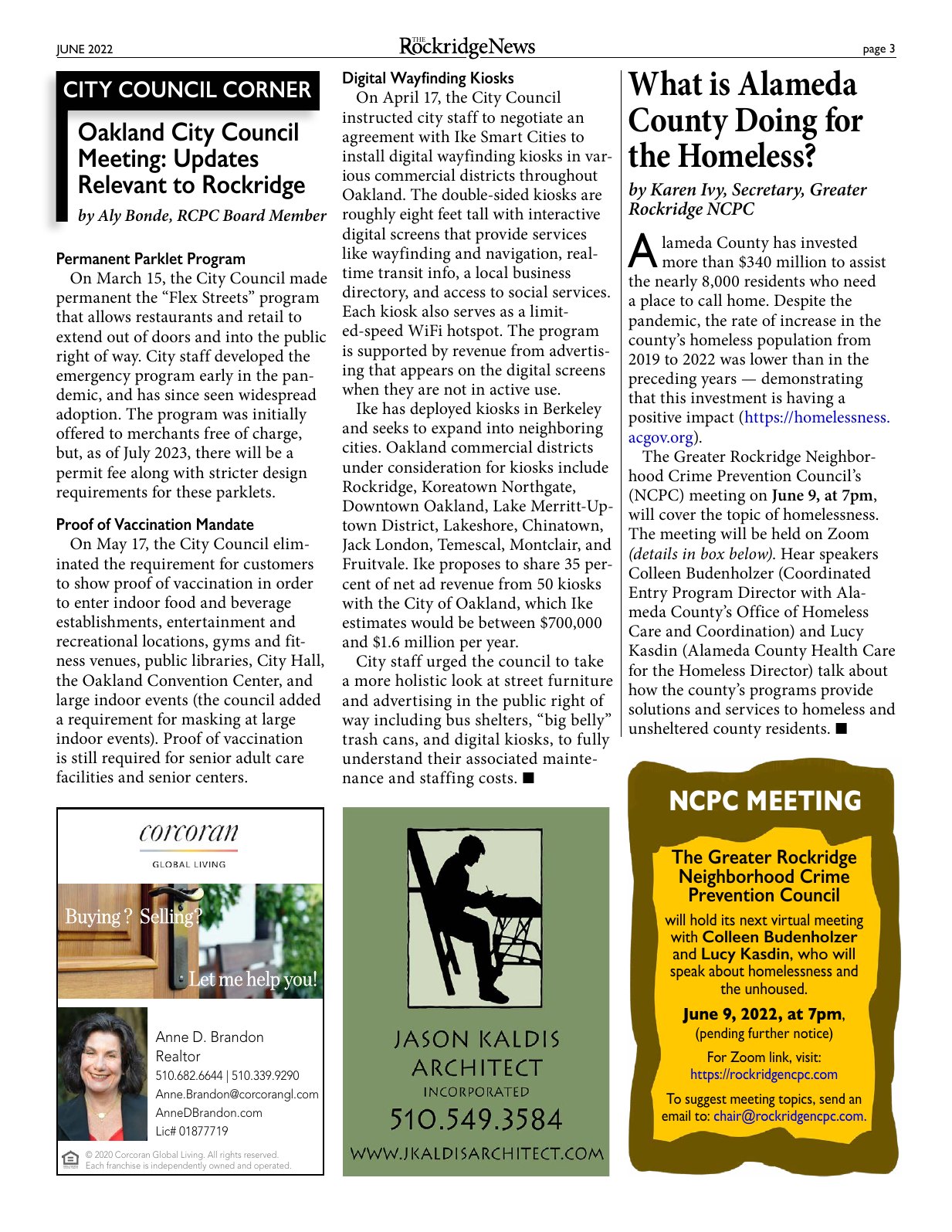 Click to zoom in The Rockridge News, June 2022, page 3