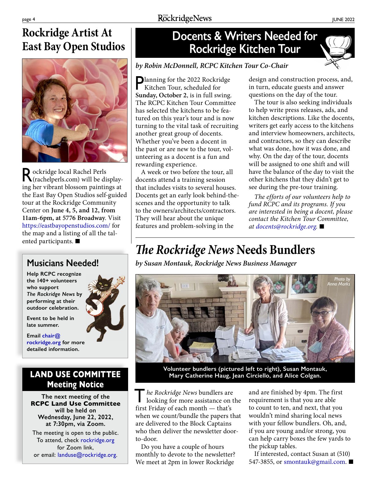 Click to zoom in The Rockridge News, June 2022, page 4