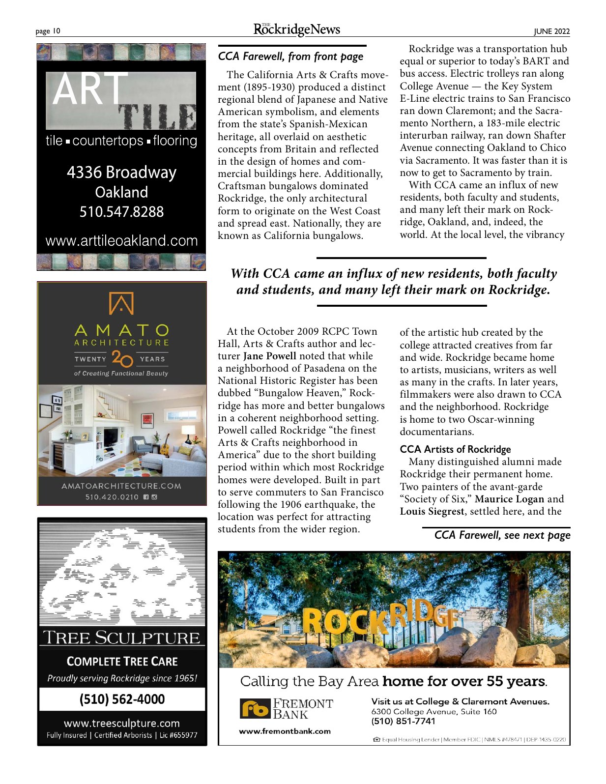Click to zoom in The Rockridge News, June 2022, page 10