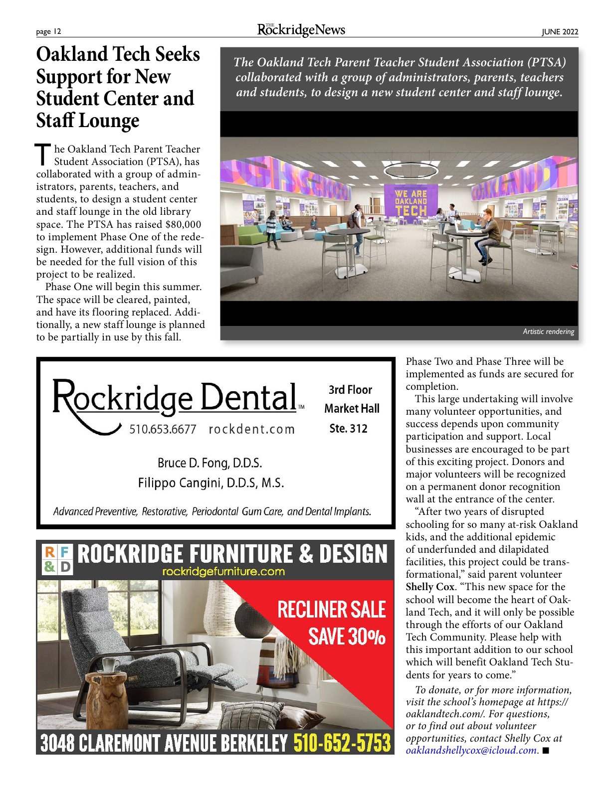 Click to zoom in The Rockridge News, June 2022, page 12