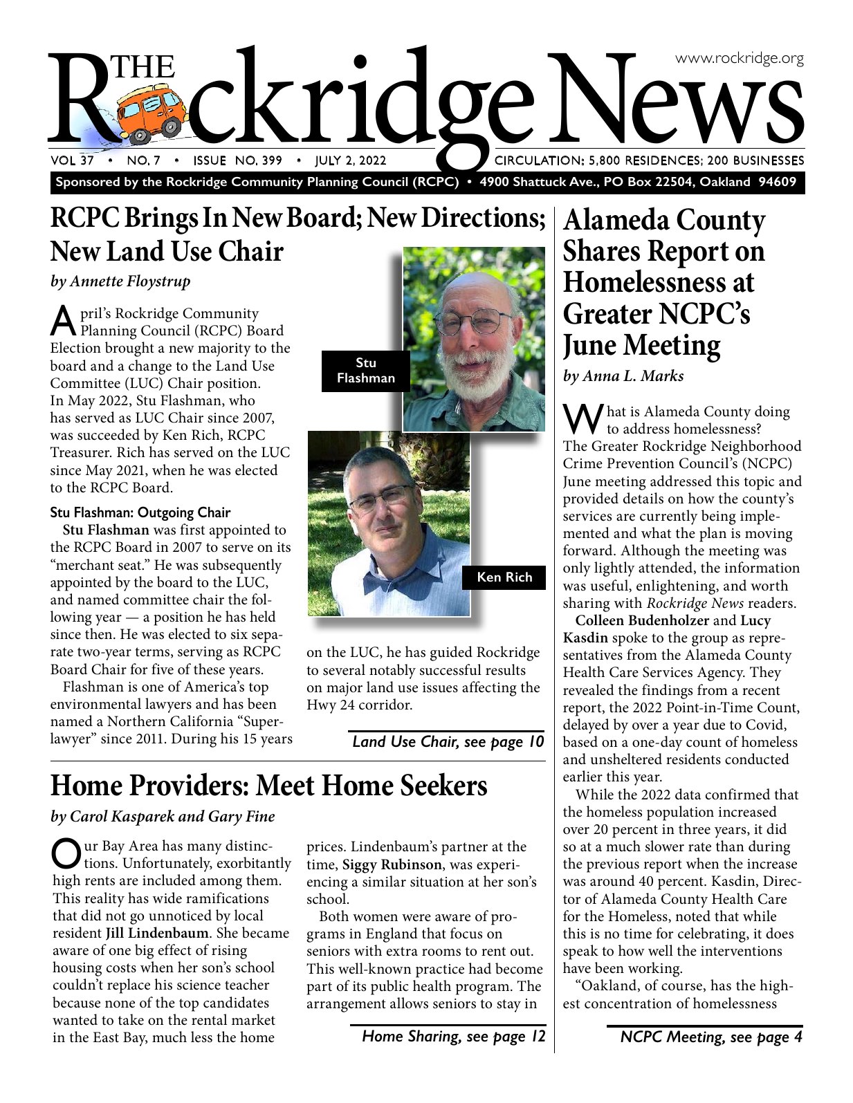 Click to zoom in The Rockridge News, July 2022, page 1