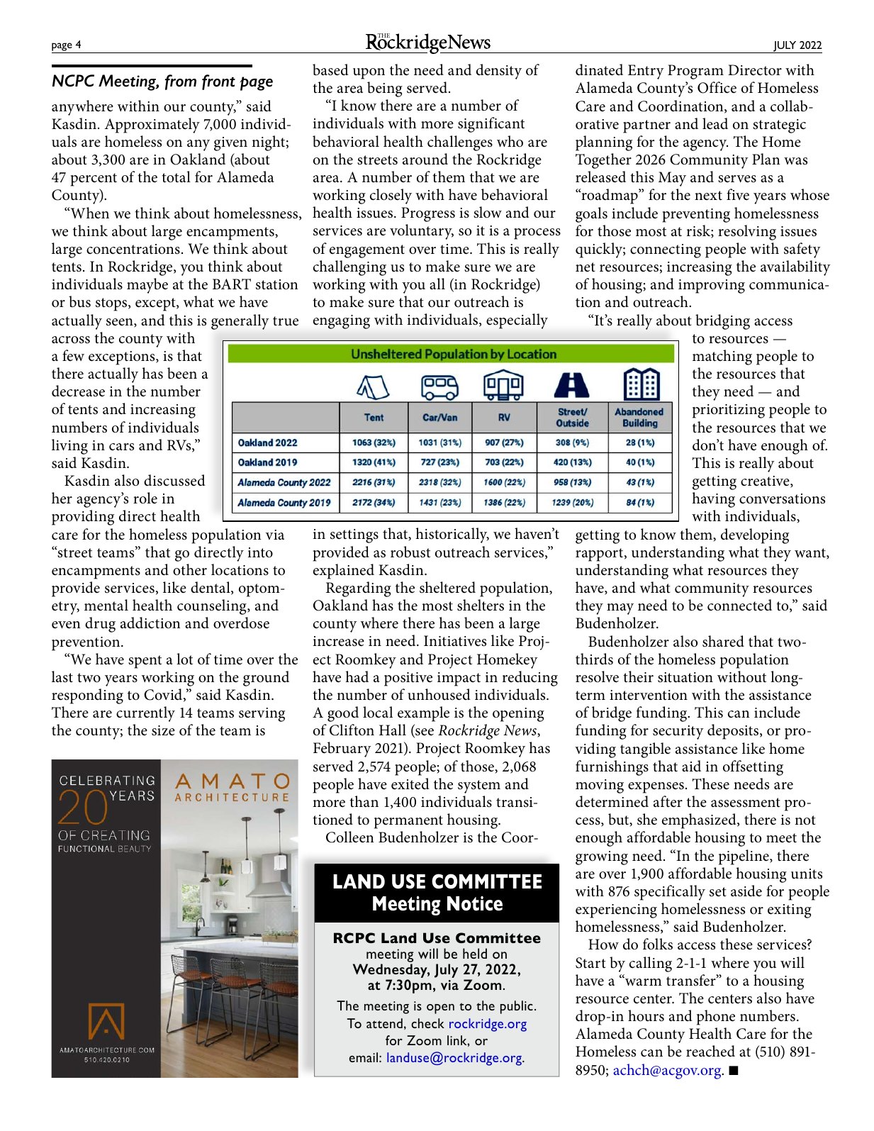 Click to zoom in The Rockridge News, July 2022, page 4