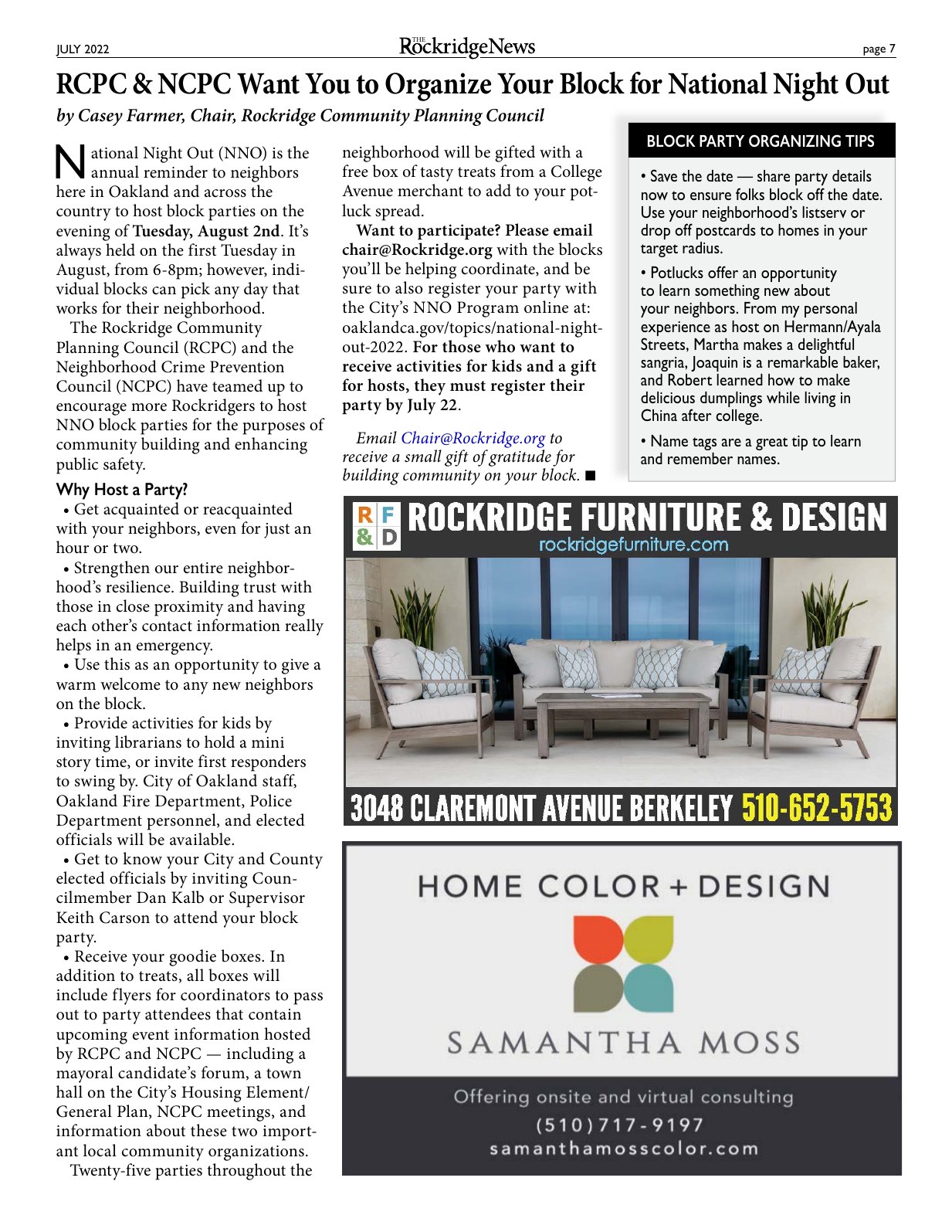 The Rockridge News, July 2022, page 7