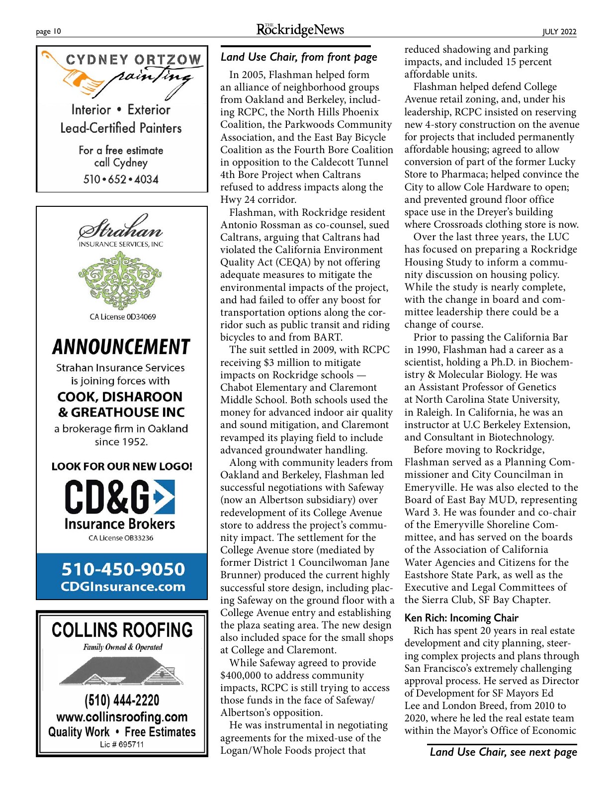 Click to zoom in The Rockridge News, July 2022, page 10