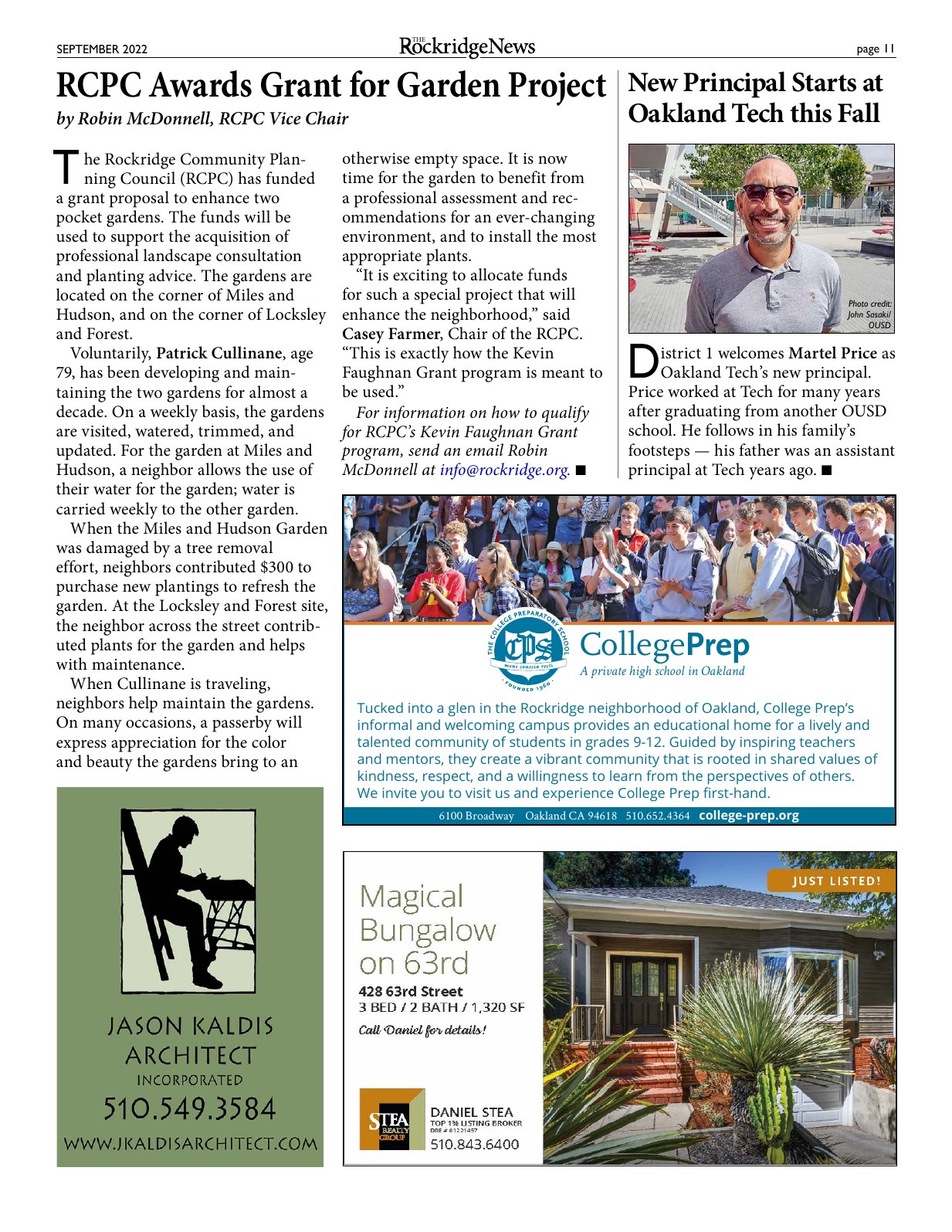 Click to zoom in The Rockridge News, September 2022, page 11