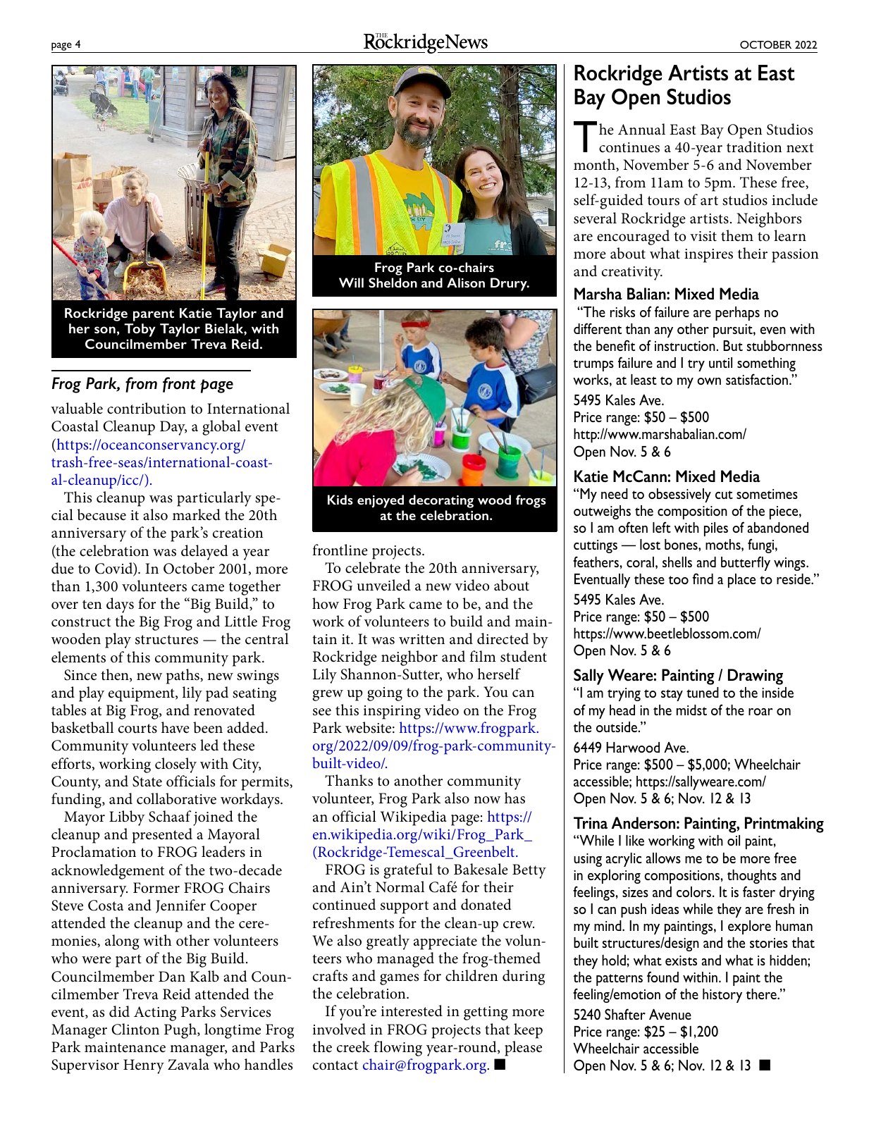 Click to zoom in The Rockridge News, October 2022, page 4