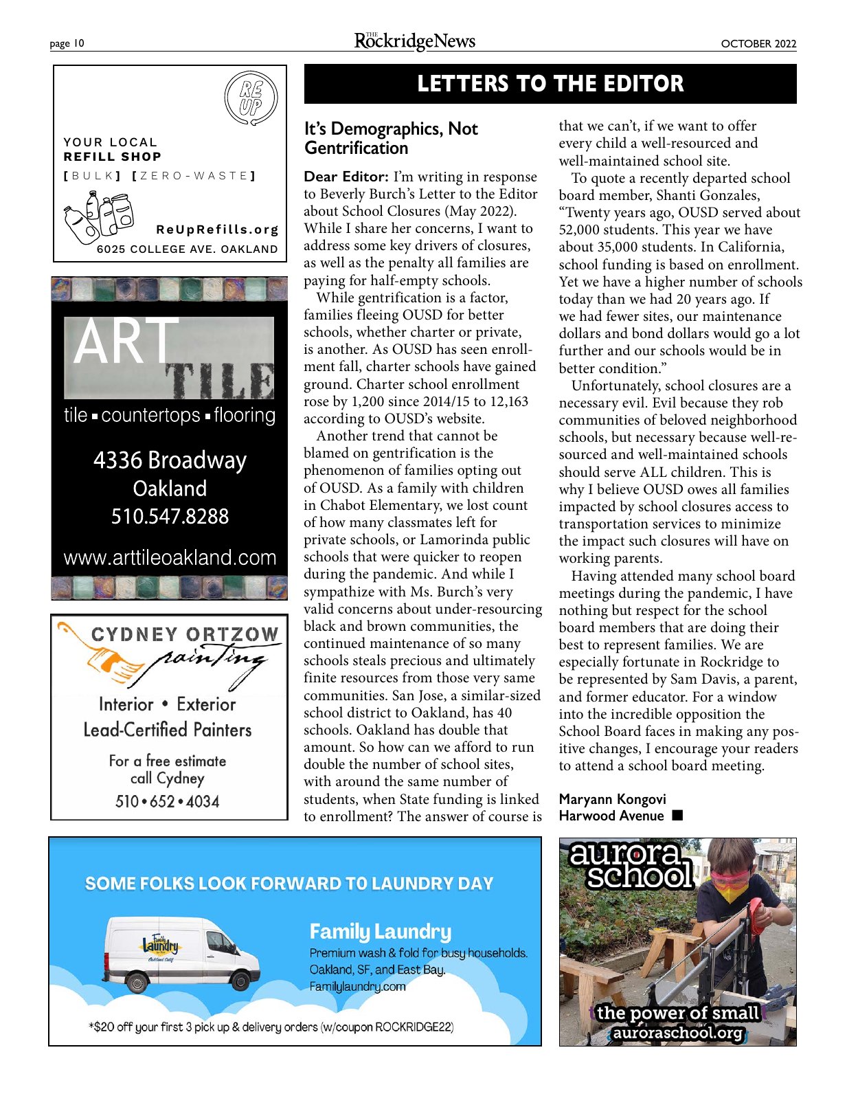 Click to zoom in The Rockridge News, October 2022, page 10