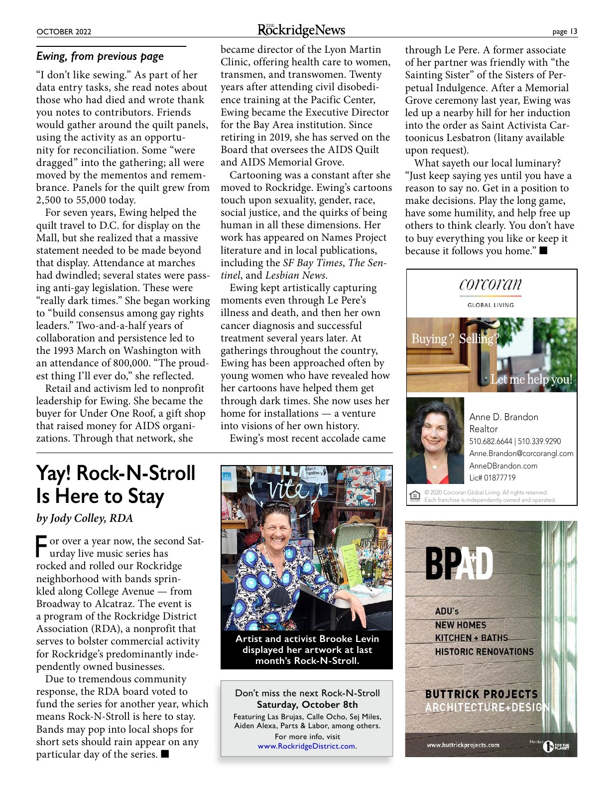 Click to zoom in The Rockridge News, October 2022, page 13