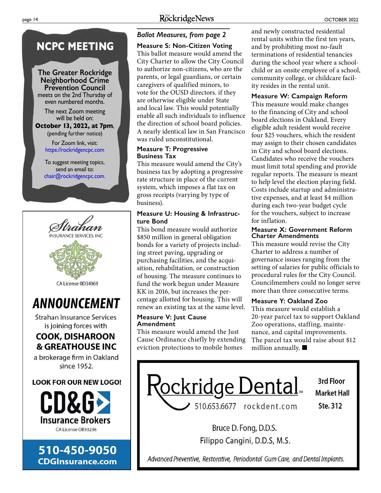 Click to zoom in The Rockridge News, October 2022, page 14