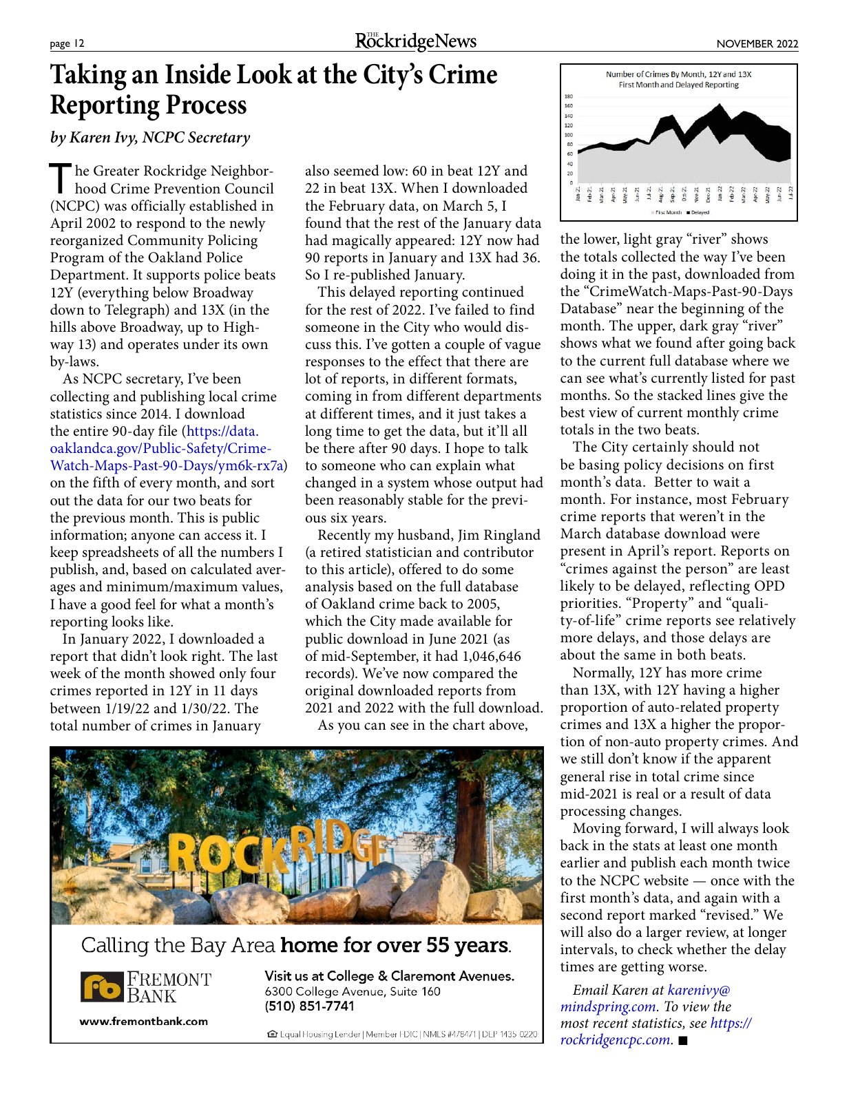 The Rockridge News, November 2022, page 12