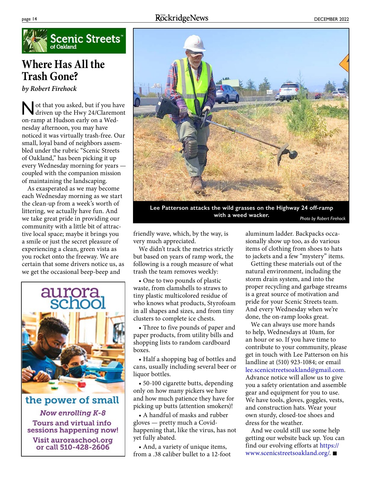 Click to zoom in The Rockridge News, December 2022, page 14