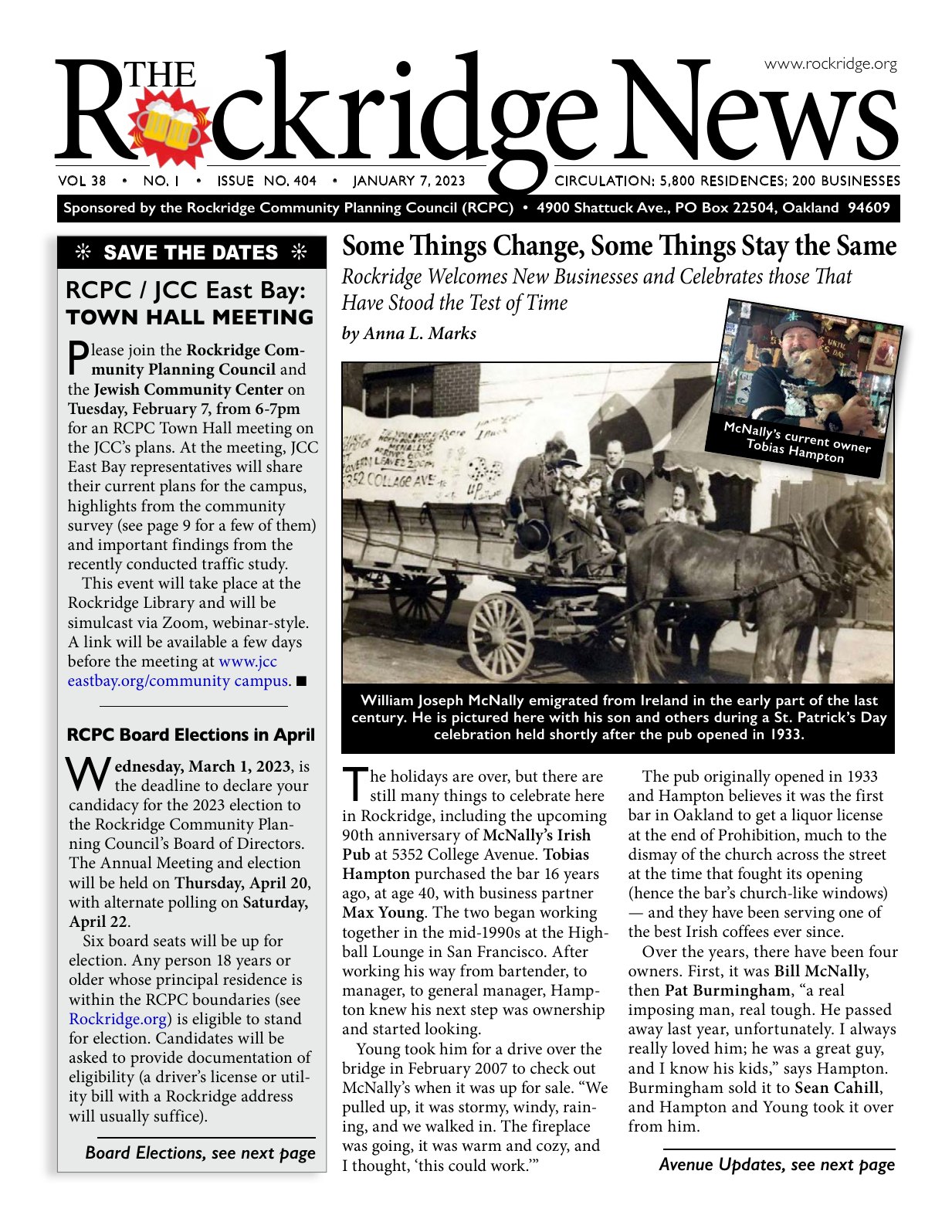 Click to zoom in The Rockridge News, January 2023, page 1