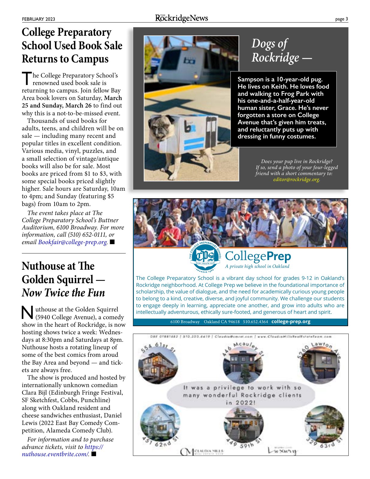 Click to zoom in The Rockridge News, February 2023, page 3