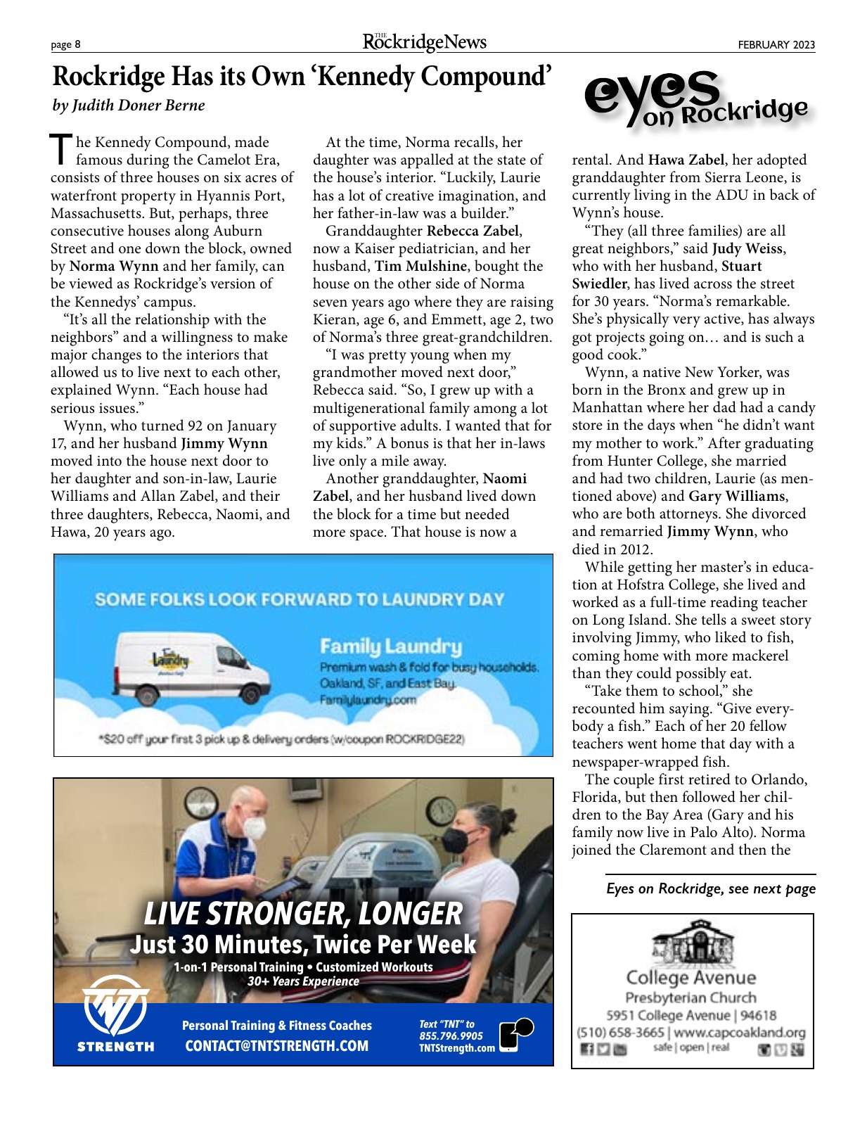 Click to zoom in The Rockridge News, February 2023, page 8