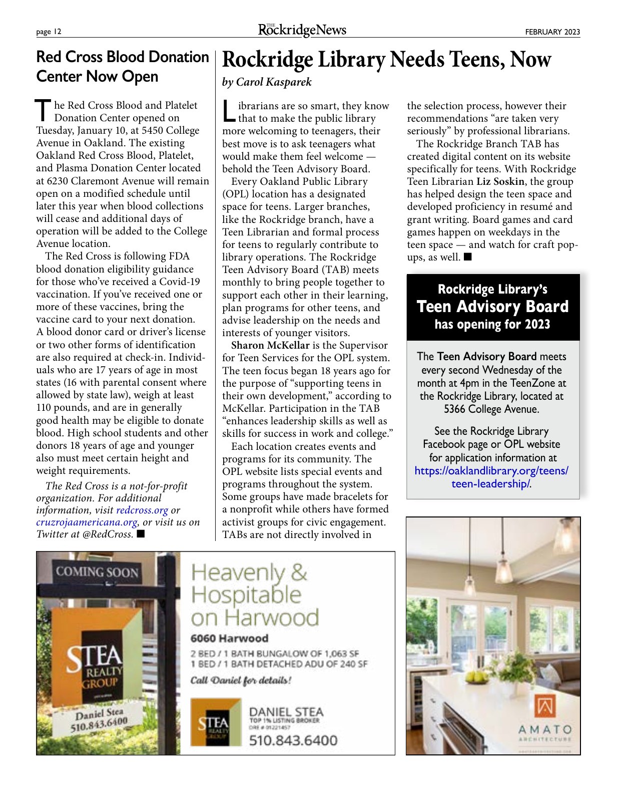 Click to zoom in The Rockridge News, February 2023, page 12