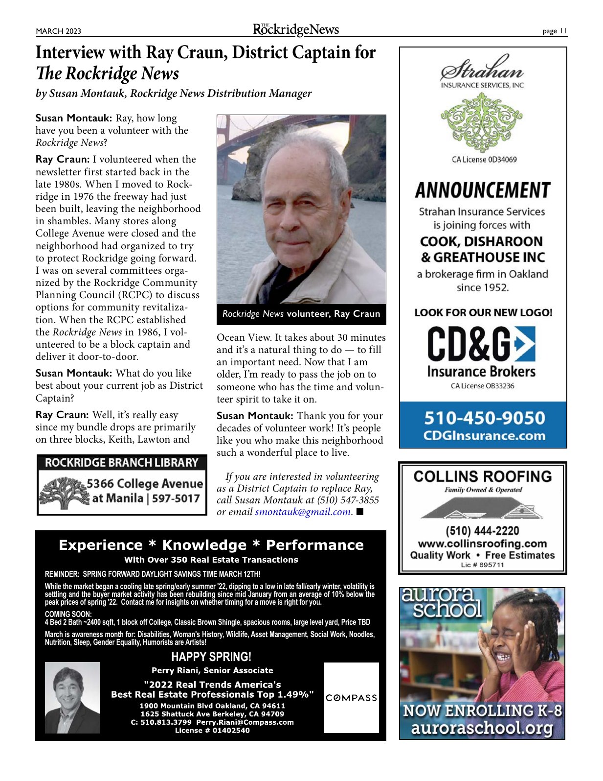 Click to zoom in The Rockridge News, March 2023, page 11
