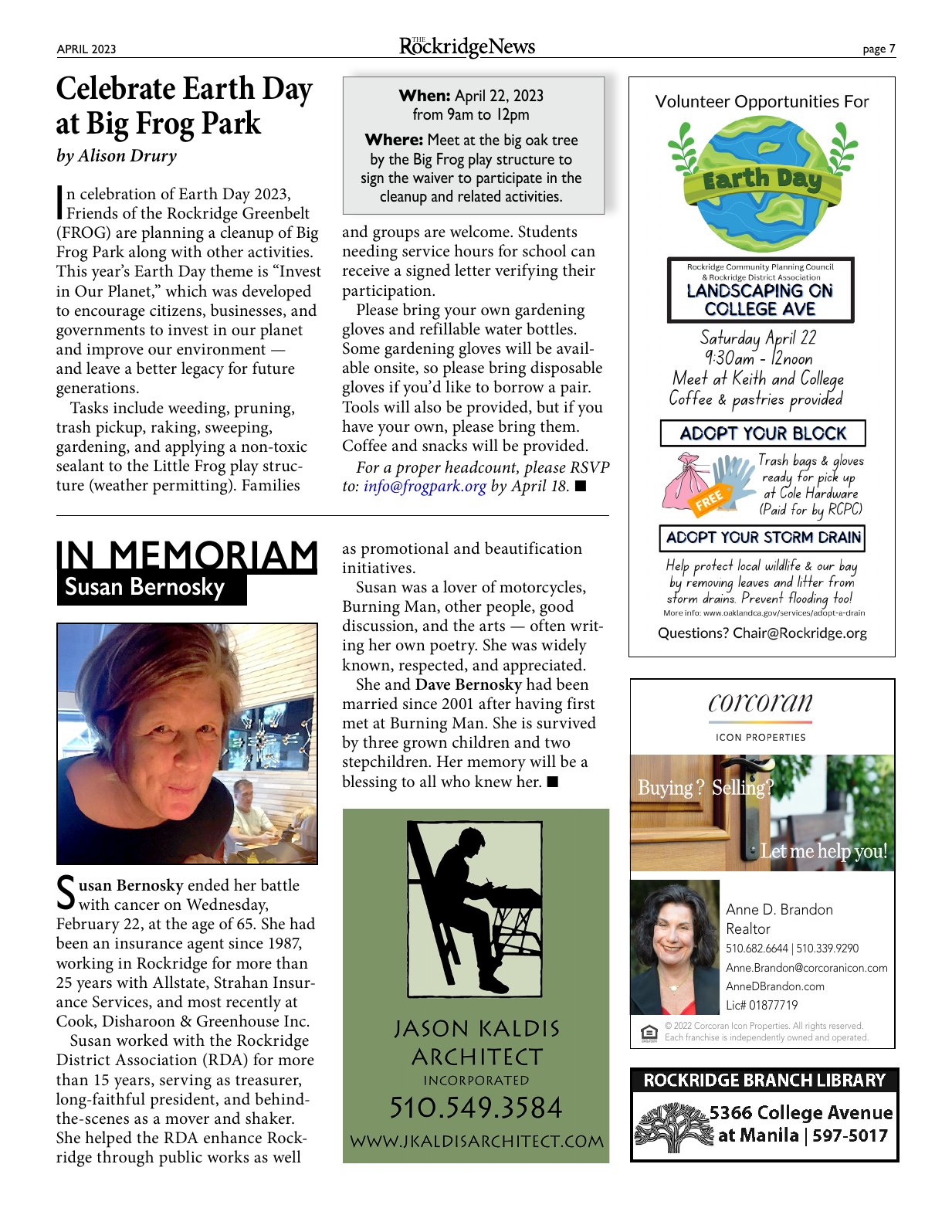 Click to zoom in The Rockridge News, April 2023, page 7