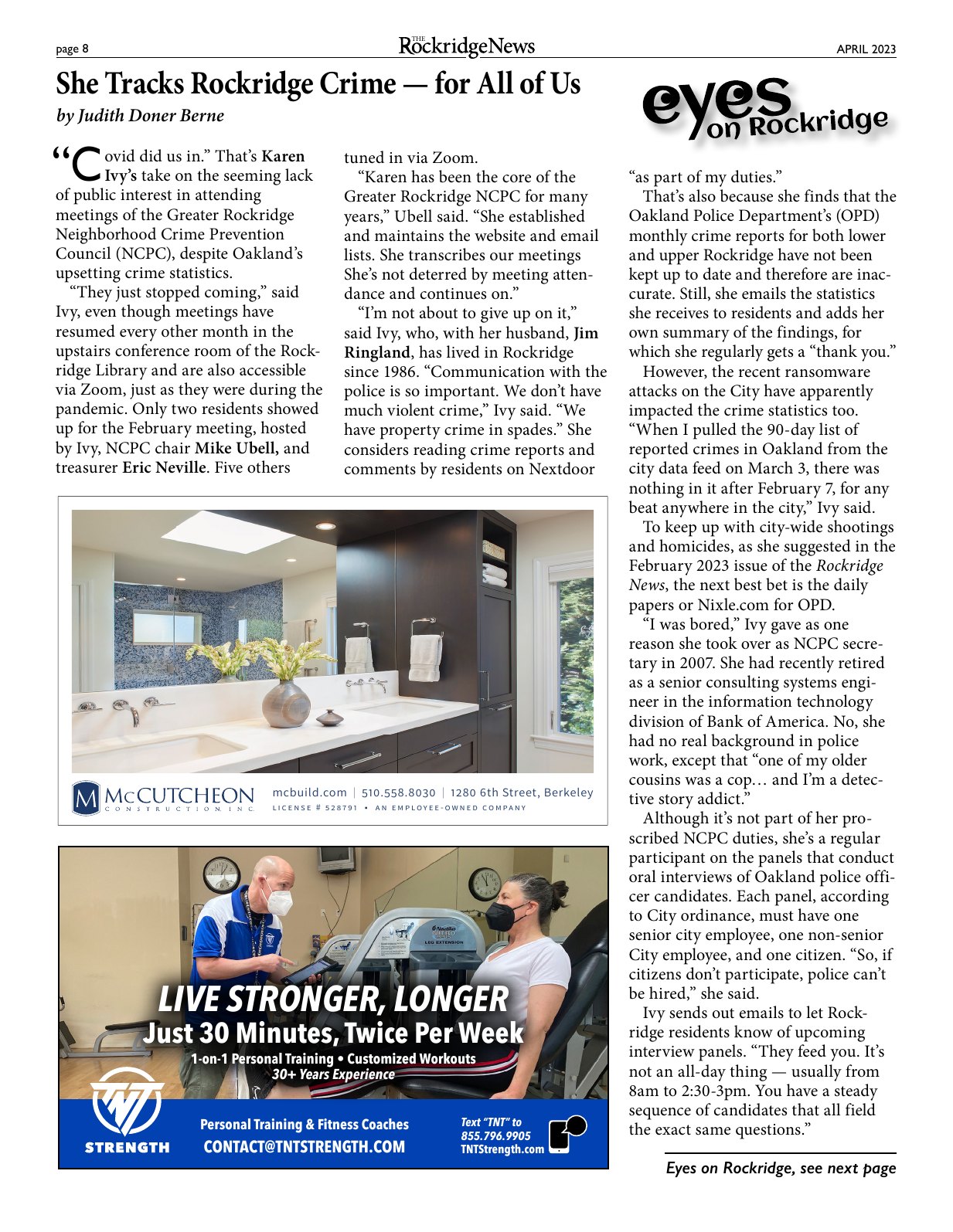 Click to zoom in The Rockridge News, April 2023, page 8