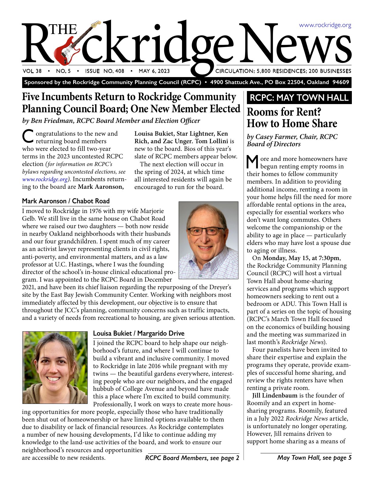 Click to zoom in The Rockridge News, May 2023, page 1