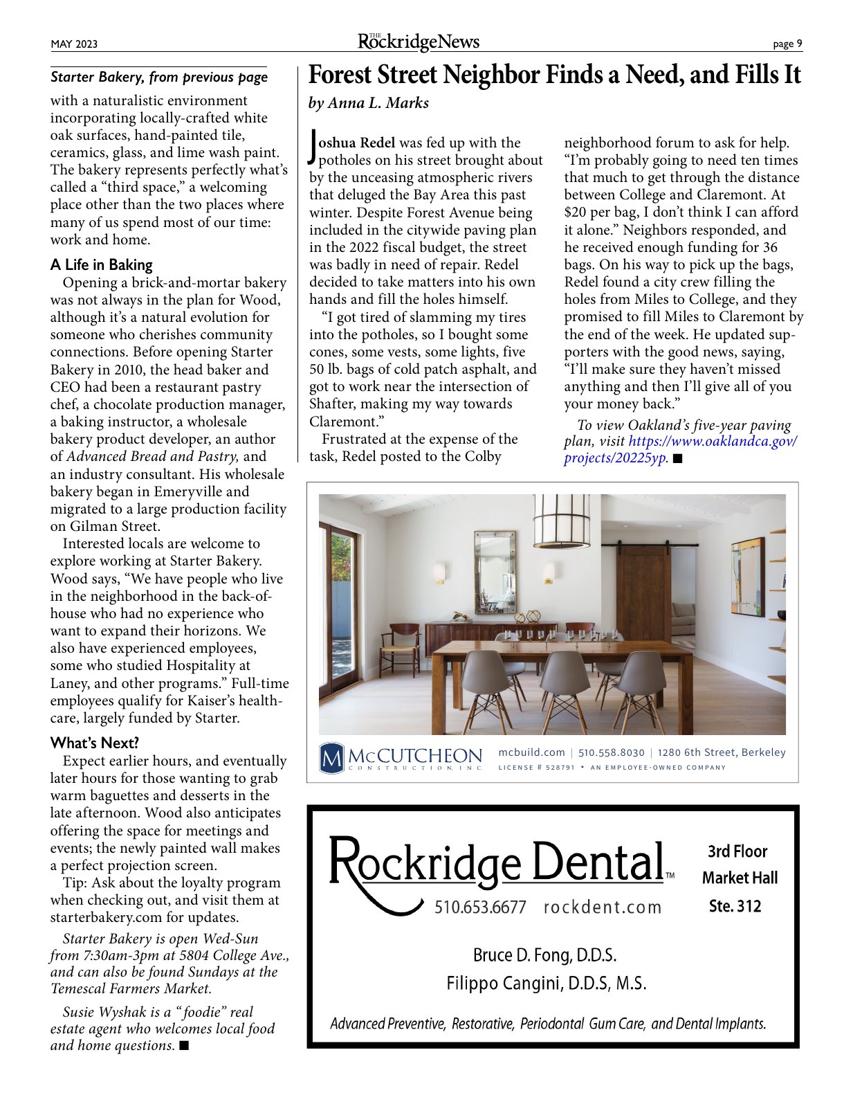 Click to zoom in The Rockridge News, May 2023, page 9