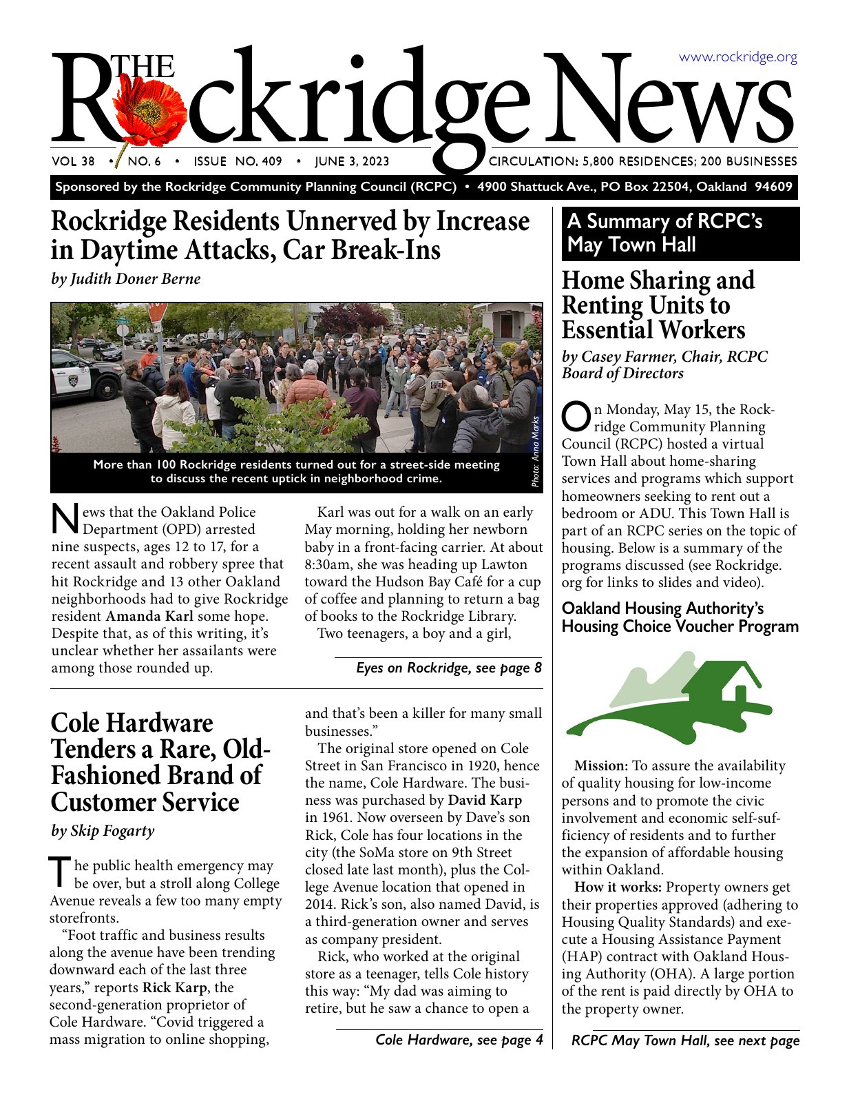 Click to zoom in The Rockridge News, June 2023, page 1