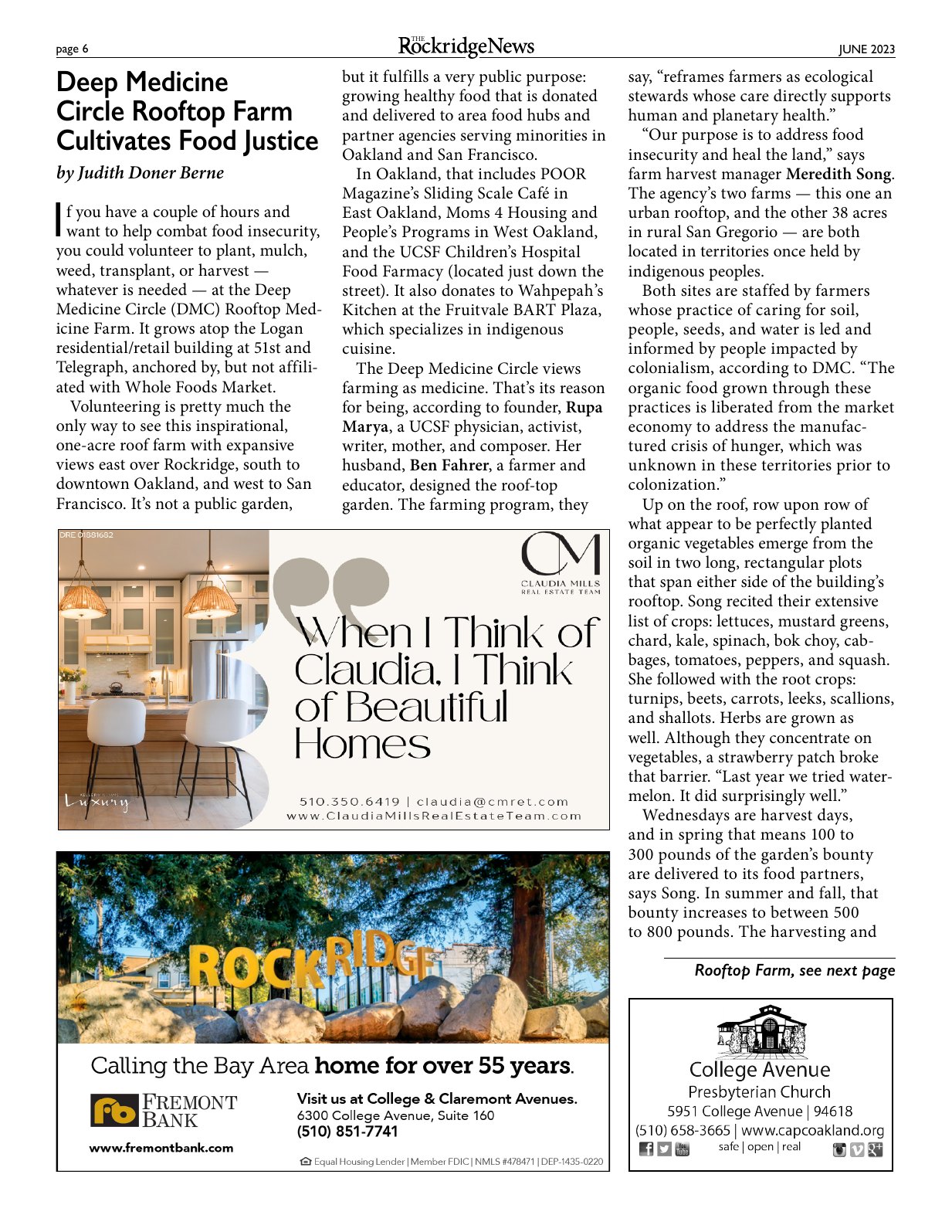 Click to zoom in The Rockridge News, June 2023, page 6