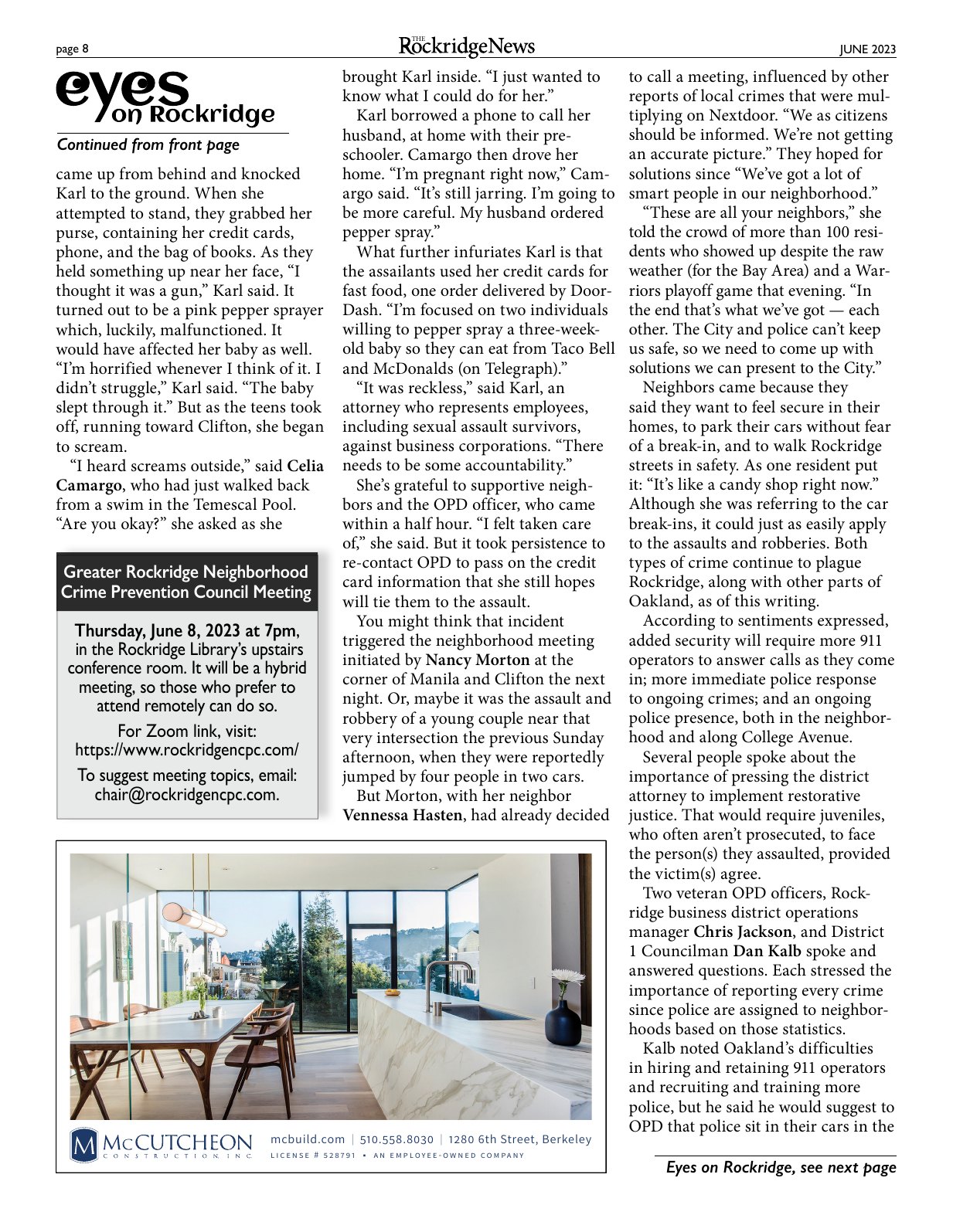 Click to zoom in The Rockridge News, June 2023, page 8
