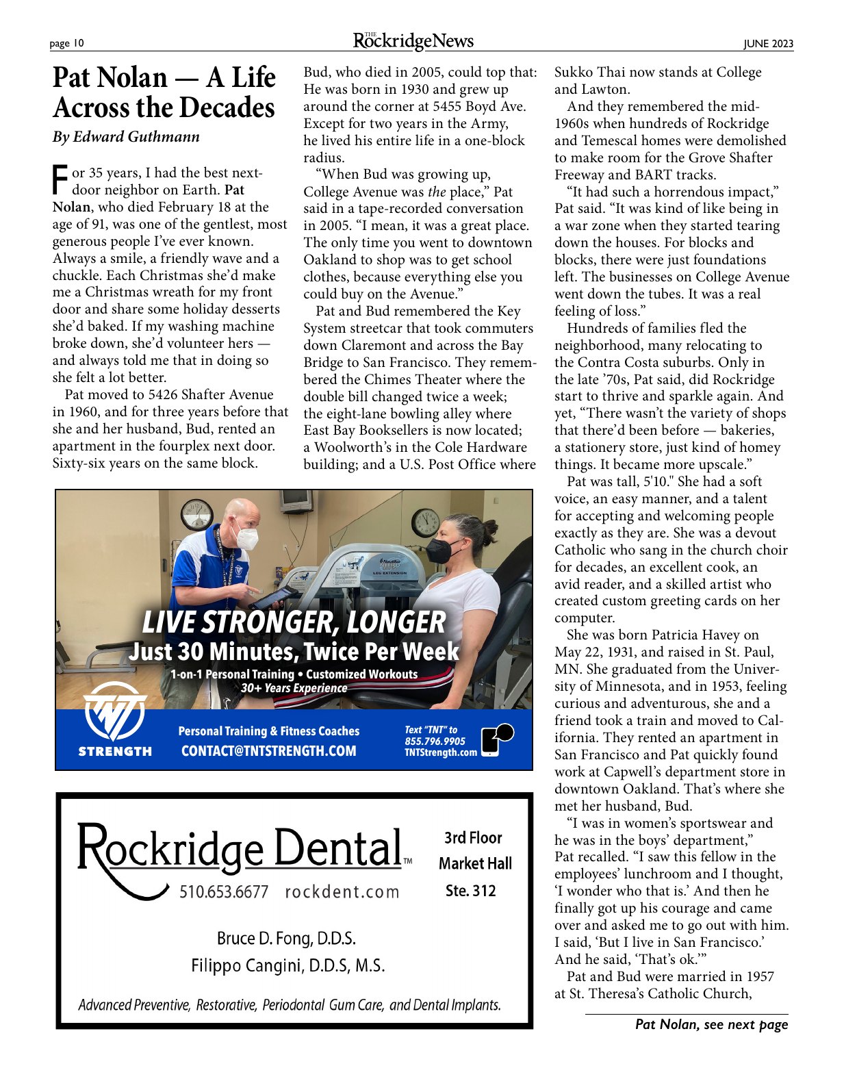 Click to zoom in The Rockridge News, June 2023, page 10
