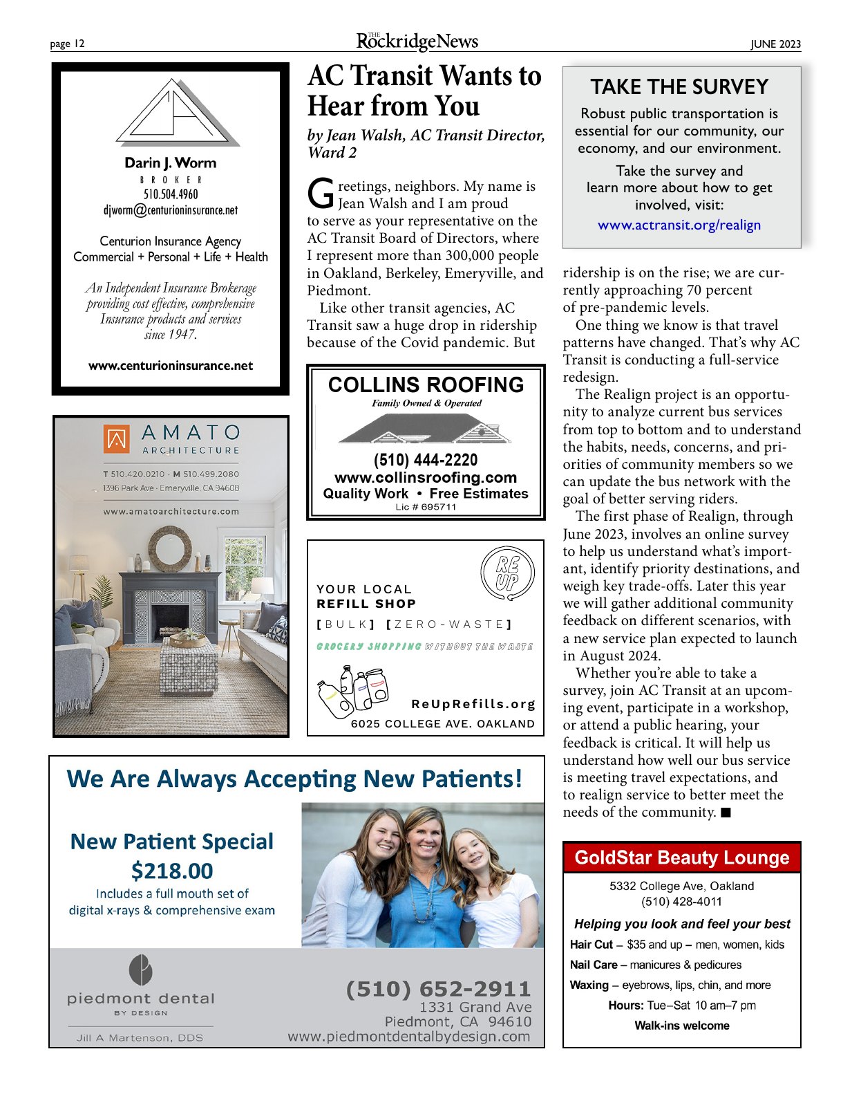 Click to zoom in The Rockridge News, June 2023, page 12
