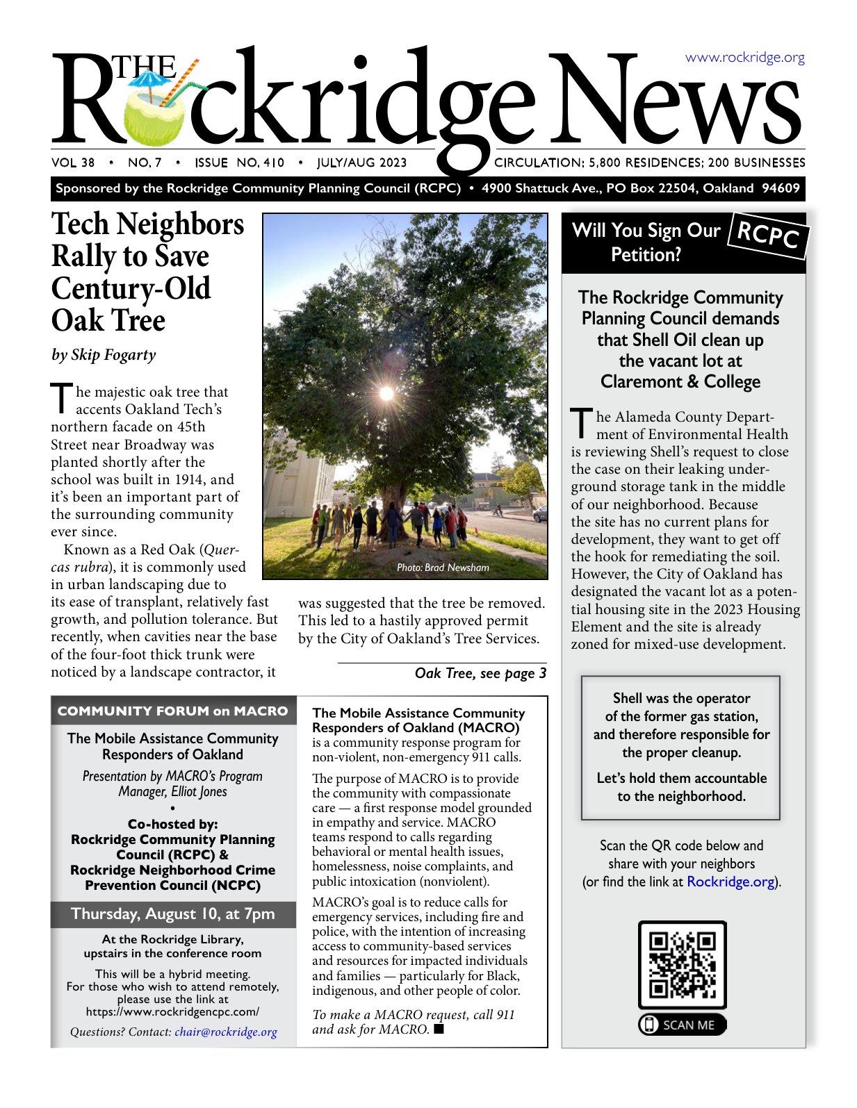 Click to zoom in The Rockridge News, July 2023, page 1