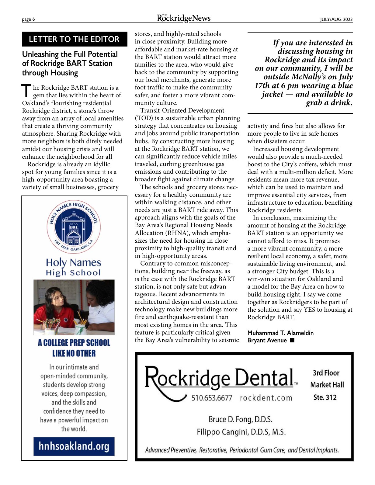 Click to zoom in The Rockridge News, July 2023, page 6