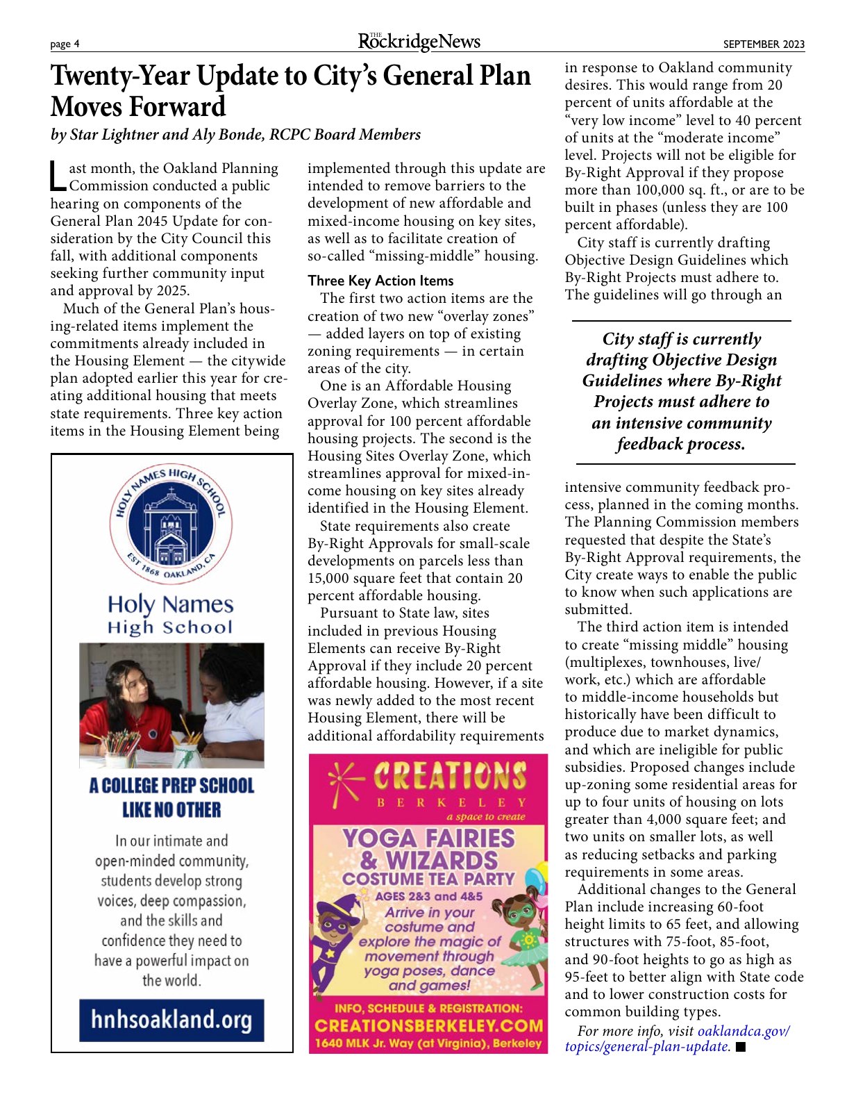 Click to zoom in The Rockridge News, September 2023, page 4