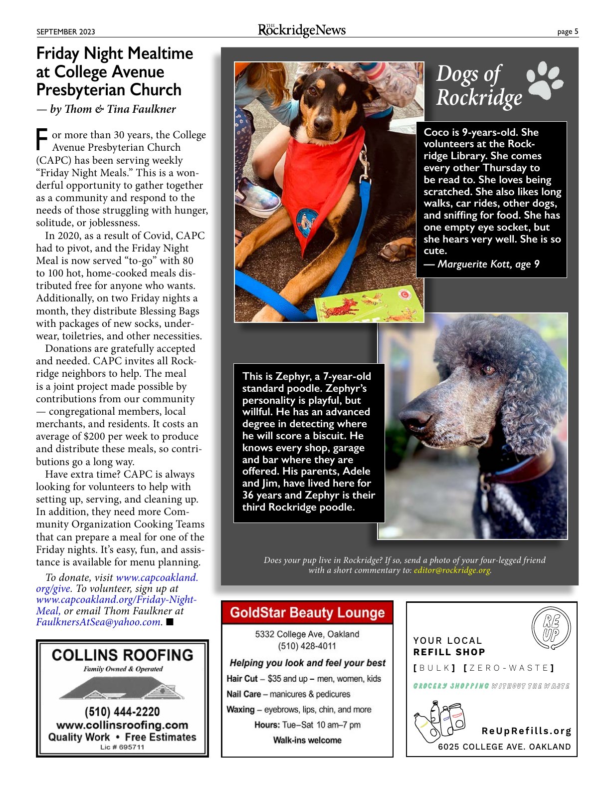 Click to zoom in The Rockridge News, September 2023, page 5