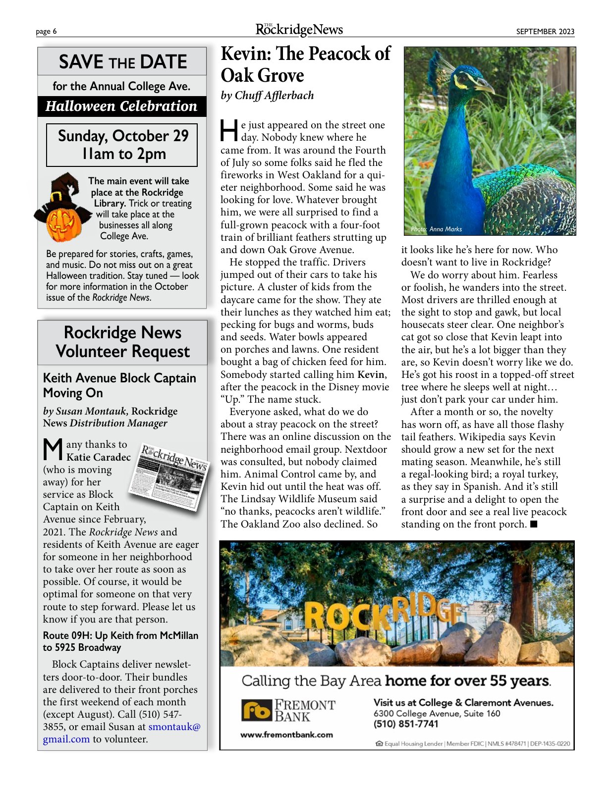Click to zoom in The Rockridge News, September 2023, page 6