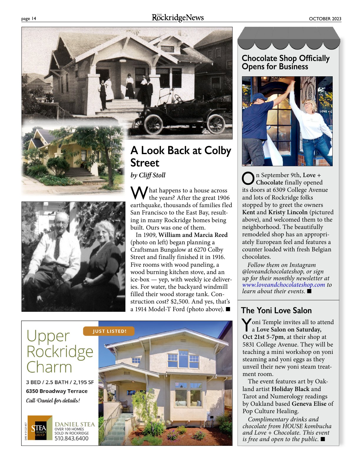 Click to zoom in The Rockridge News, October 2023, page 14