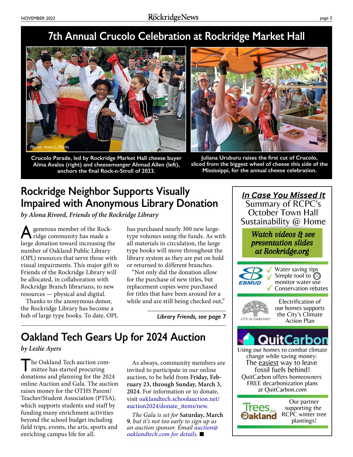 Click to zoom in The Rockridge News, November 2023, page 3