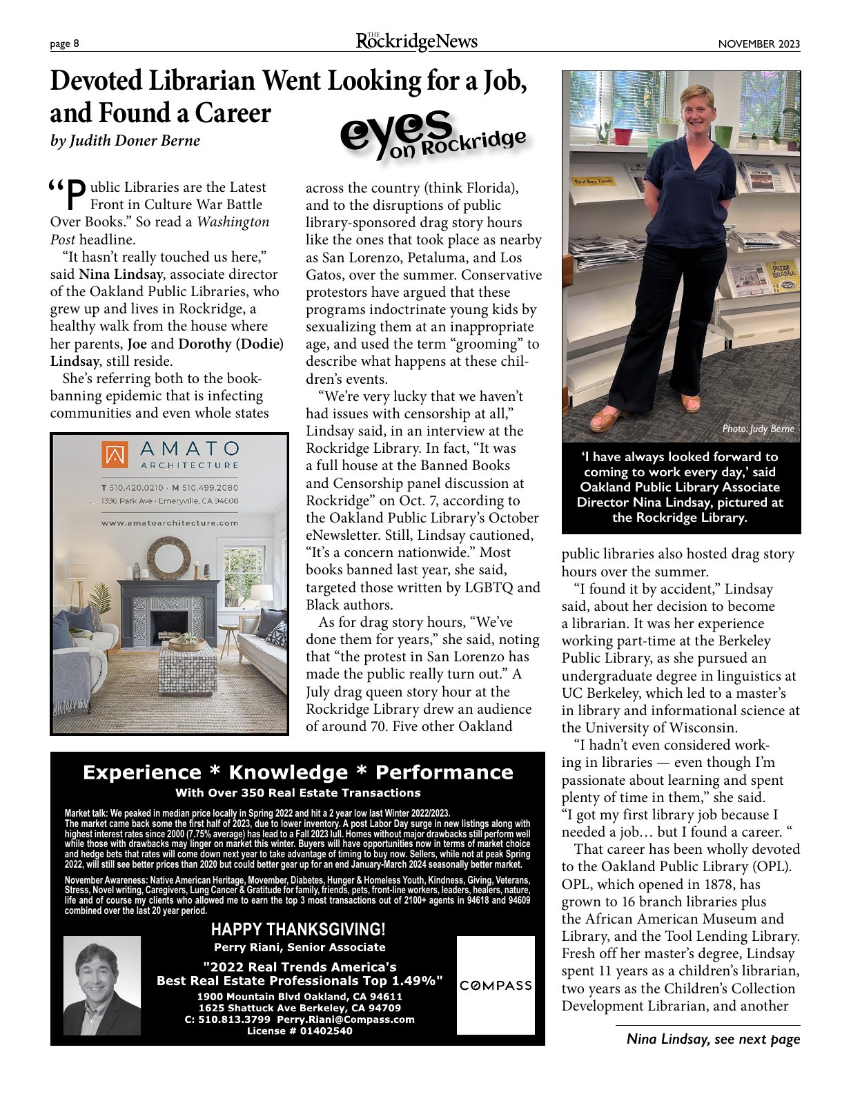Click to zoom in The Rockridge News, November 2023, page 8