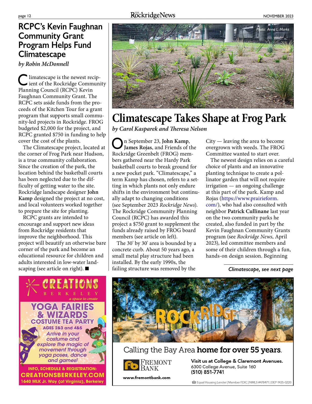 Click to zoom in The Rockridge News, November 2023, page 12