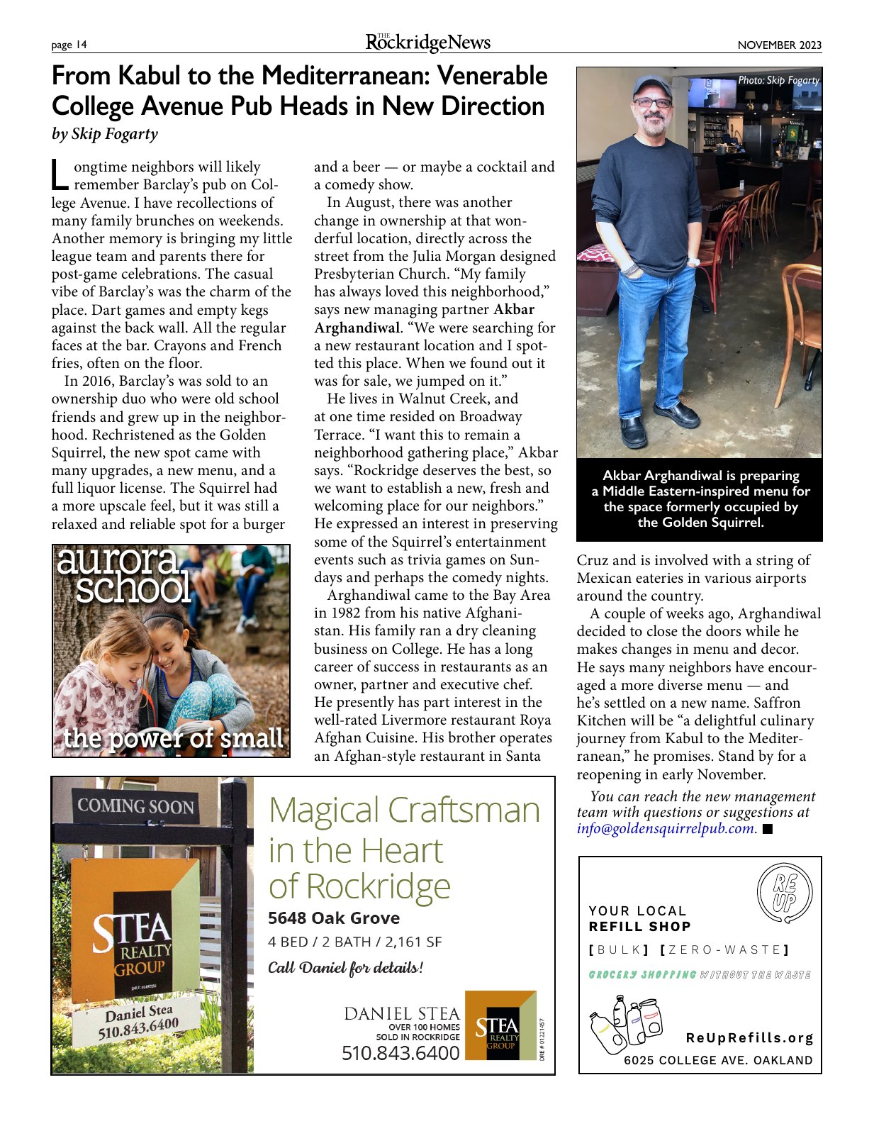 The Rockridge News, November 2023, page 14