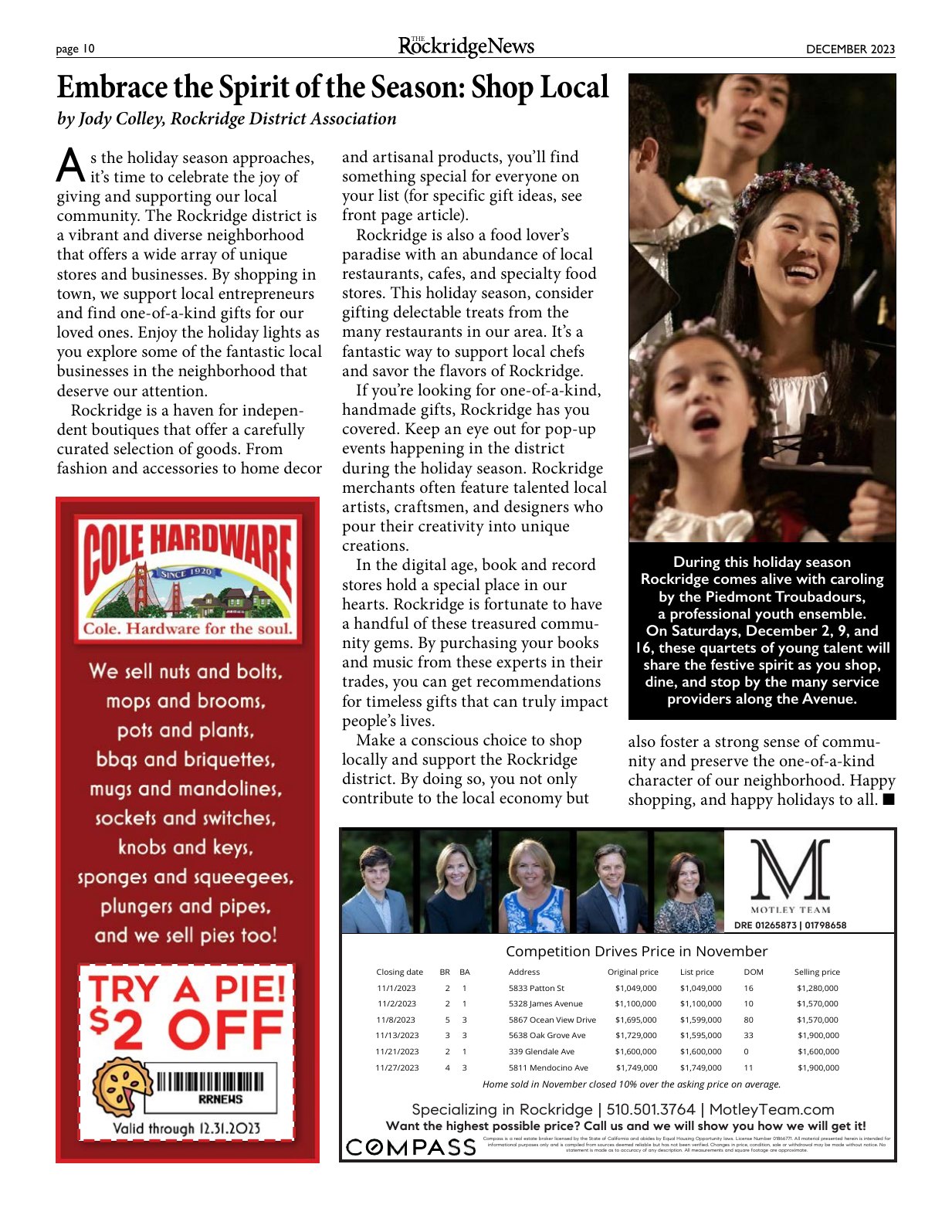 Click to zoom in The Rockridge News, December 2023, page 10