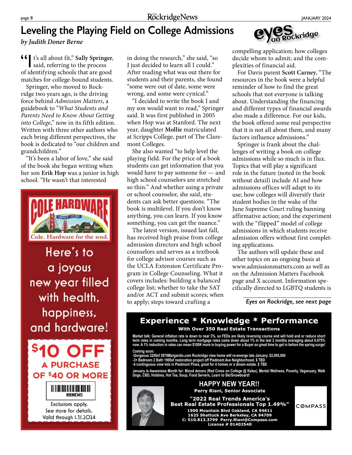 Click to zoom in The Rockridge News, January 2024, page 8