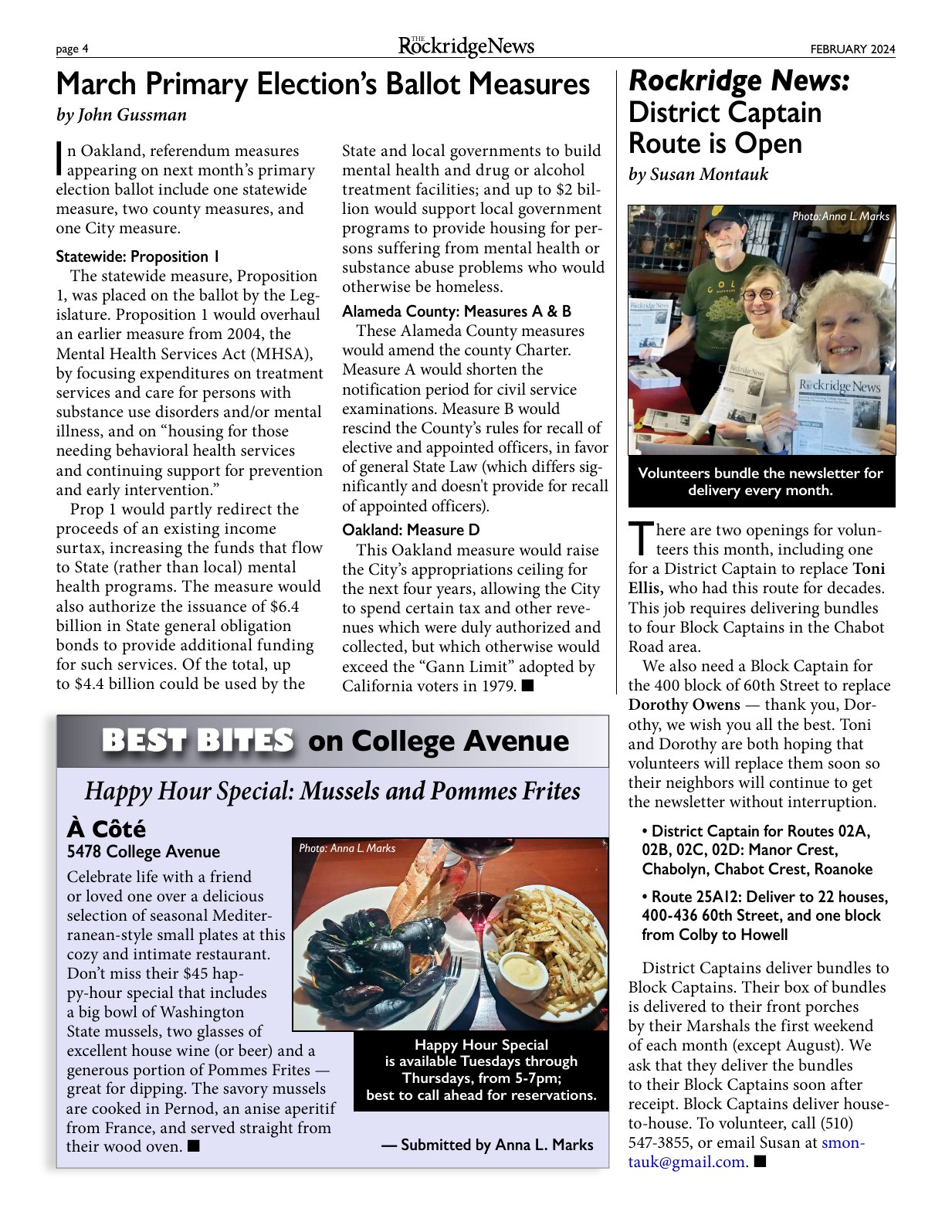 Click to zoom in The Rockridge News, February 2024, page 4
