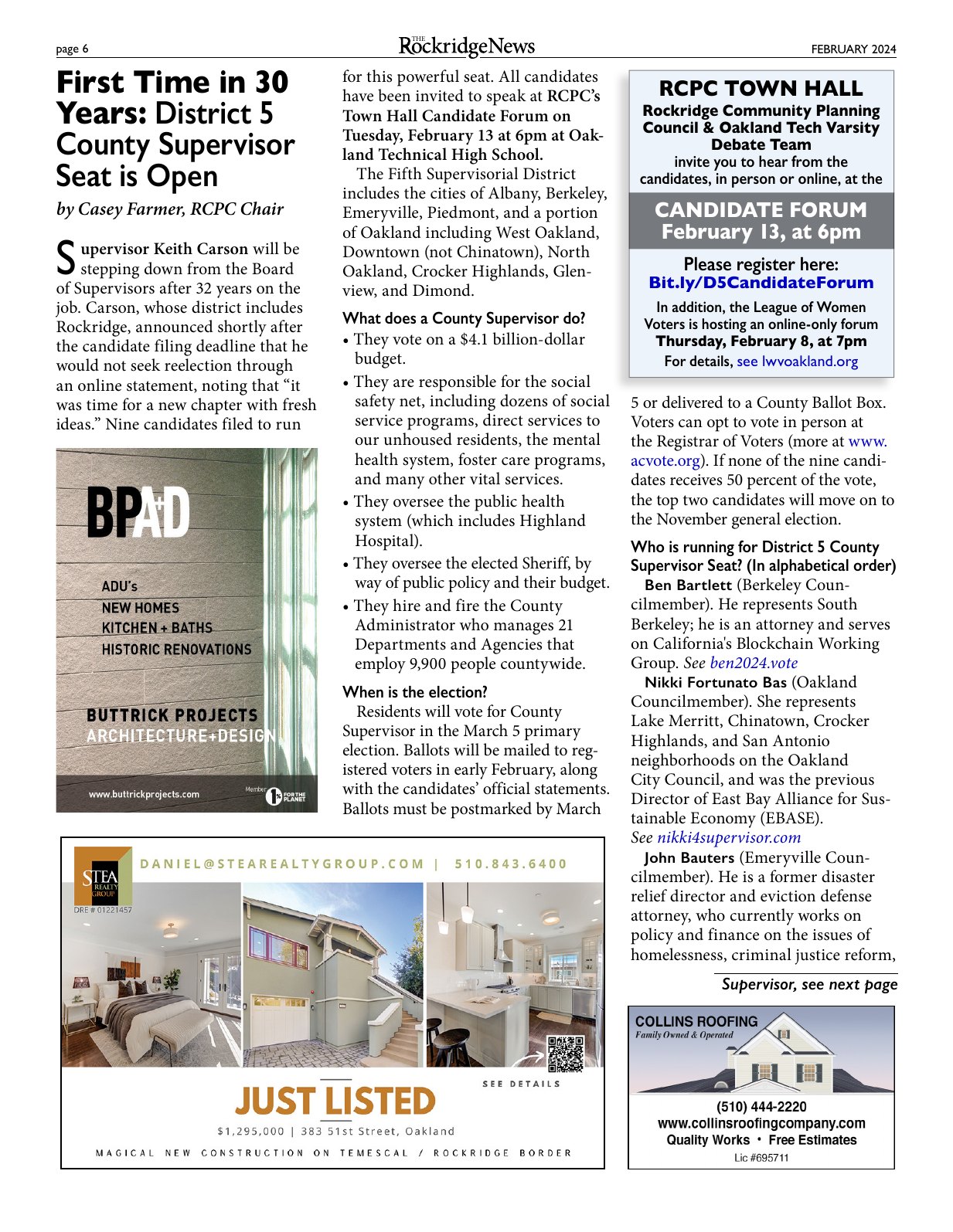 Click to zoom in The Rockridge News, February 2024, page 6