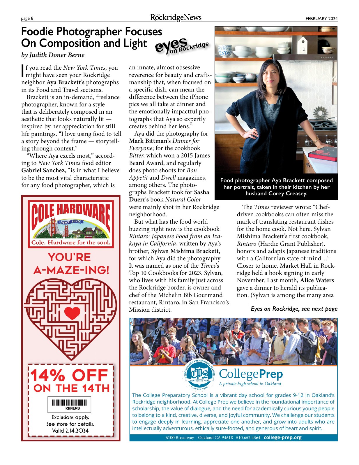 Click to zoom in The Rockridge News, February 2024, page 8