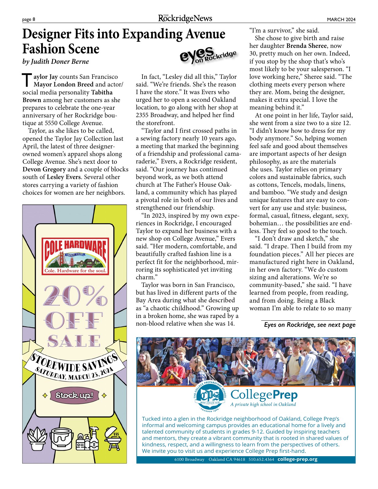 Click to zoom in The Rockridge News, March 2024, page 8