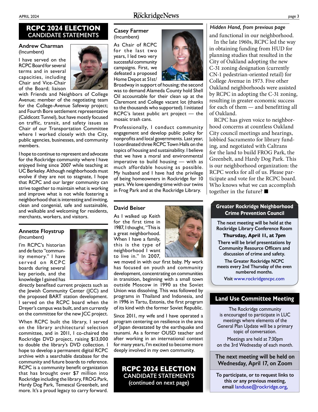 Click to zoom in The Rockridge News, April 2024, page 3